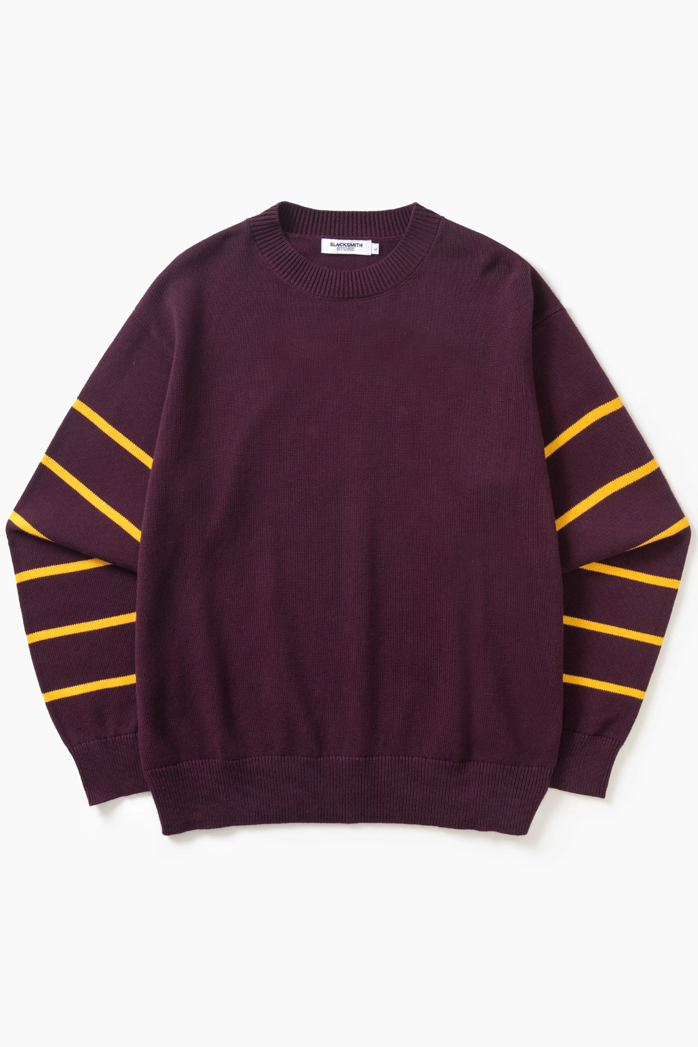 Blacksmith - Banded Sleeve Sweater - Maroon