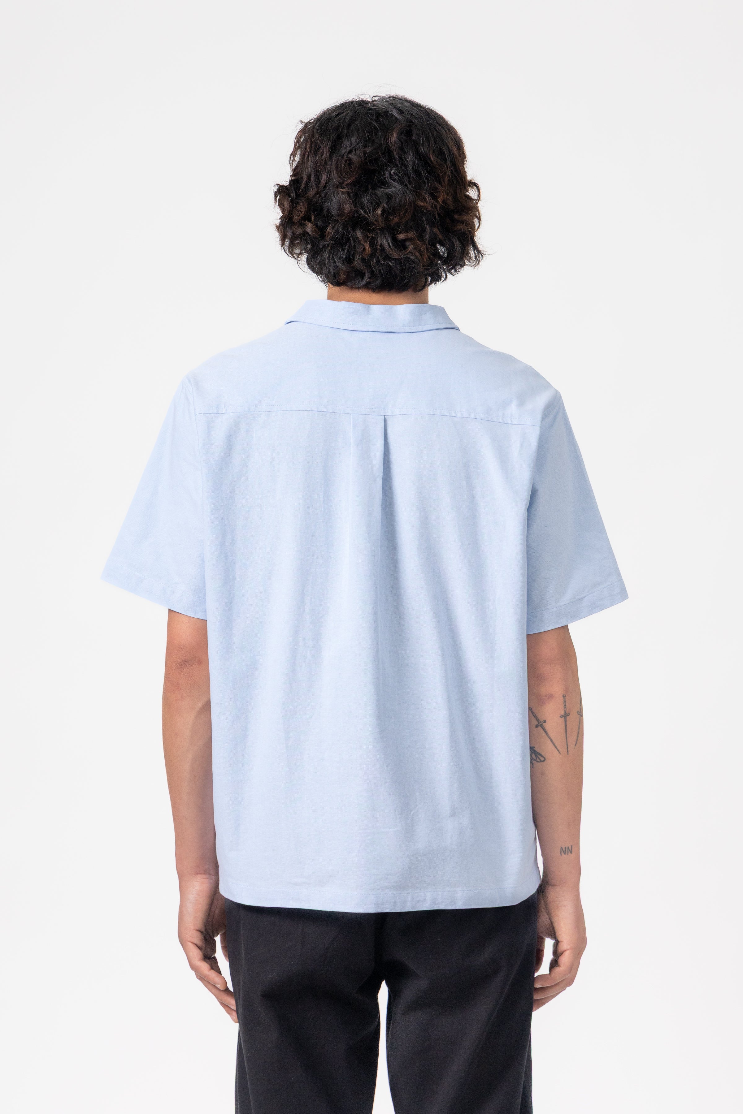Blacksmith - 'Boxford' Short Sleeve Utility Shirt - Blue - Image 4
