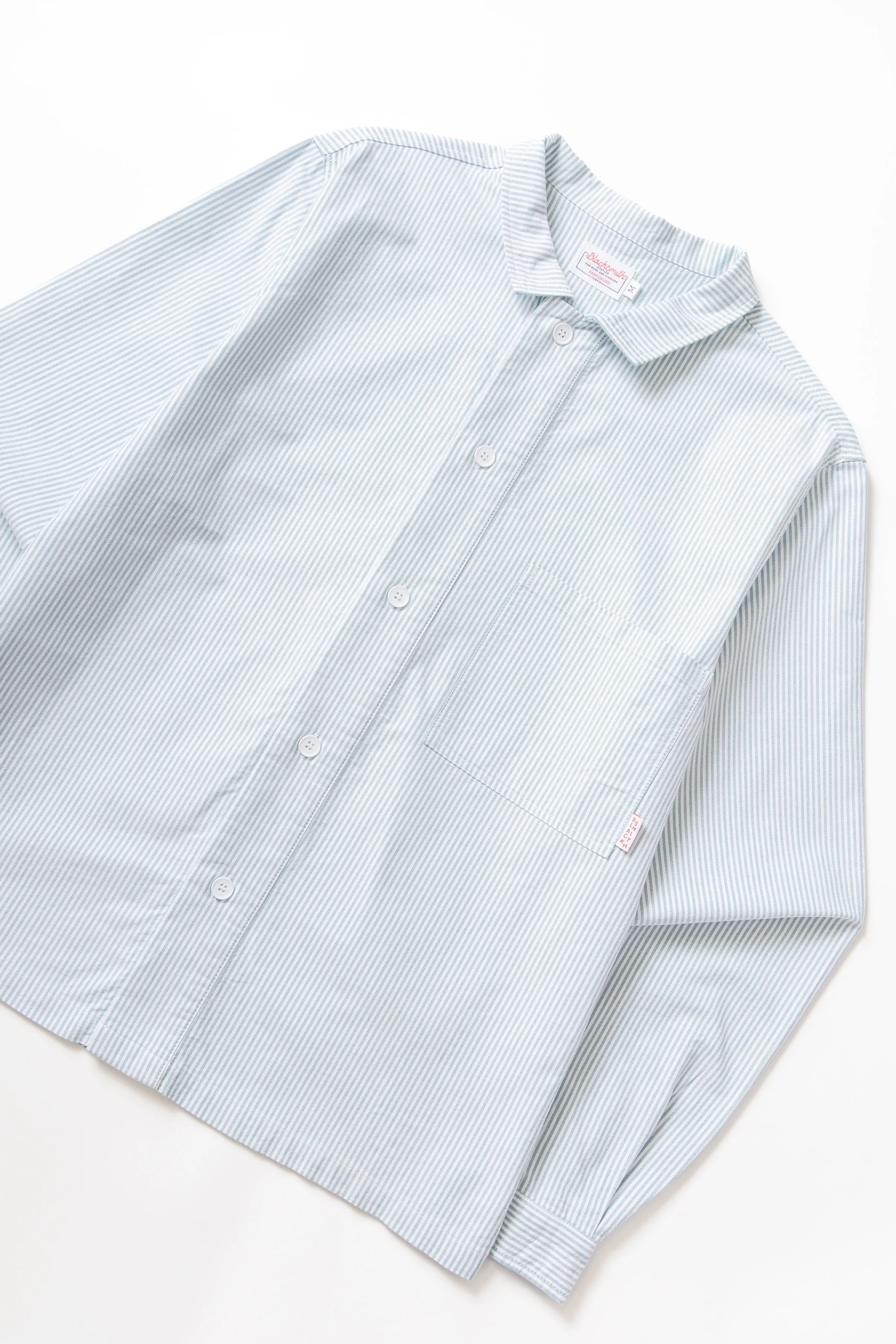 Blacksmith - 'Boxford' Utility Shirt - Green Stripe - Image 6