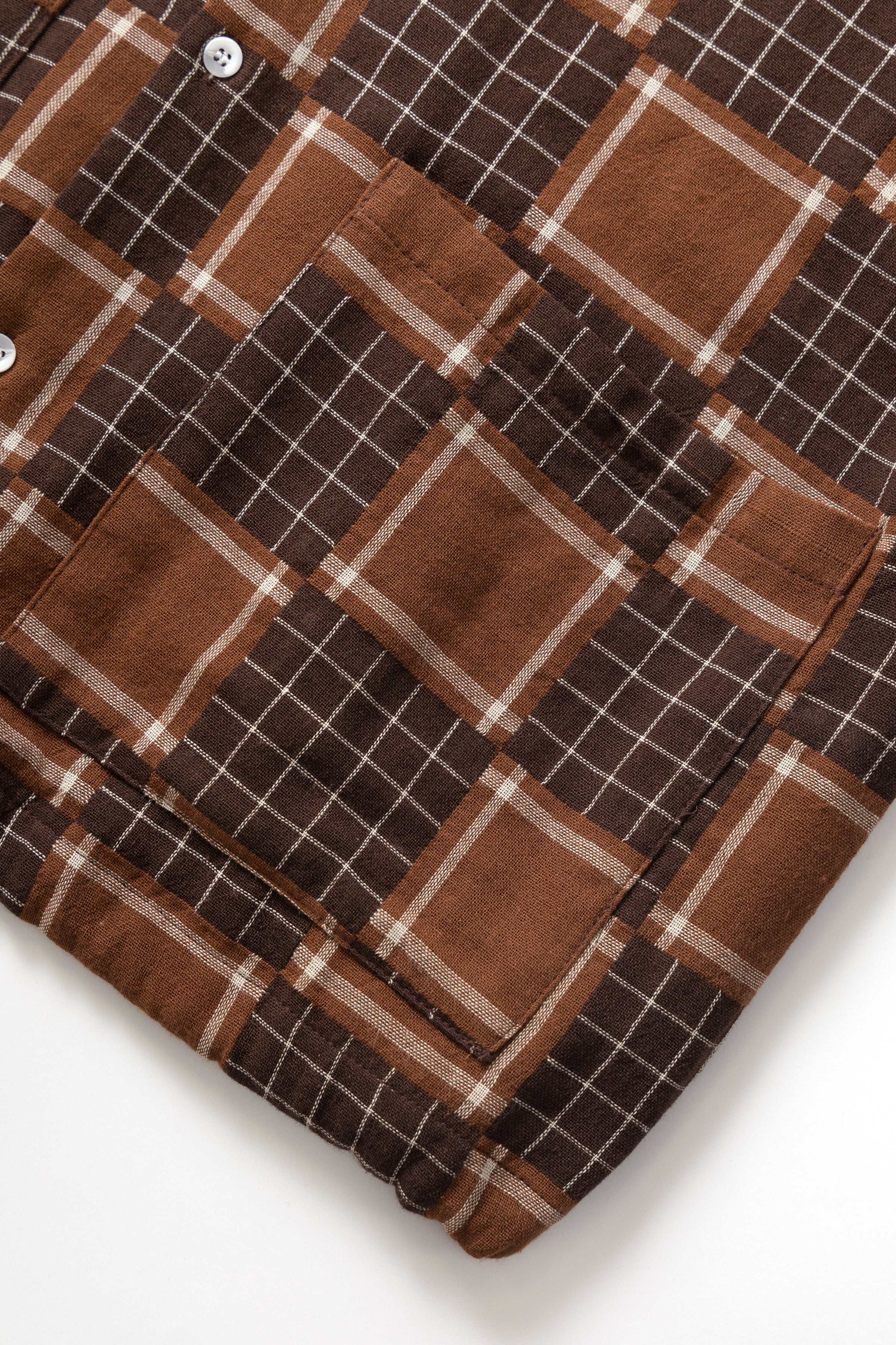 Blacksmith - Check Weave Resort Shirt - Brown - Image 8