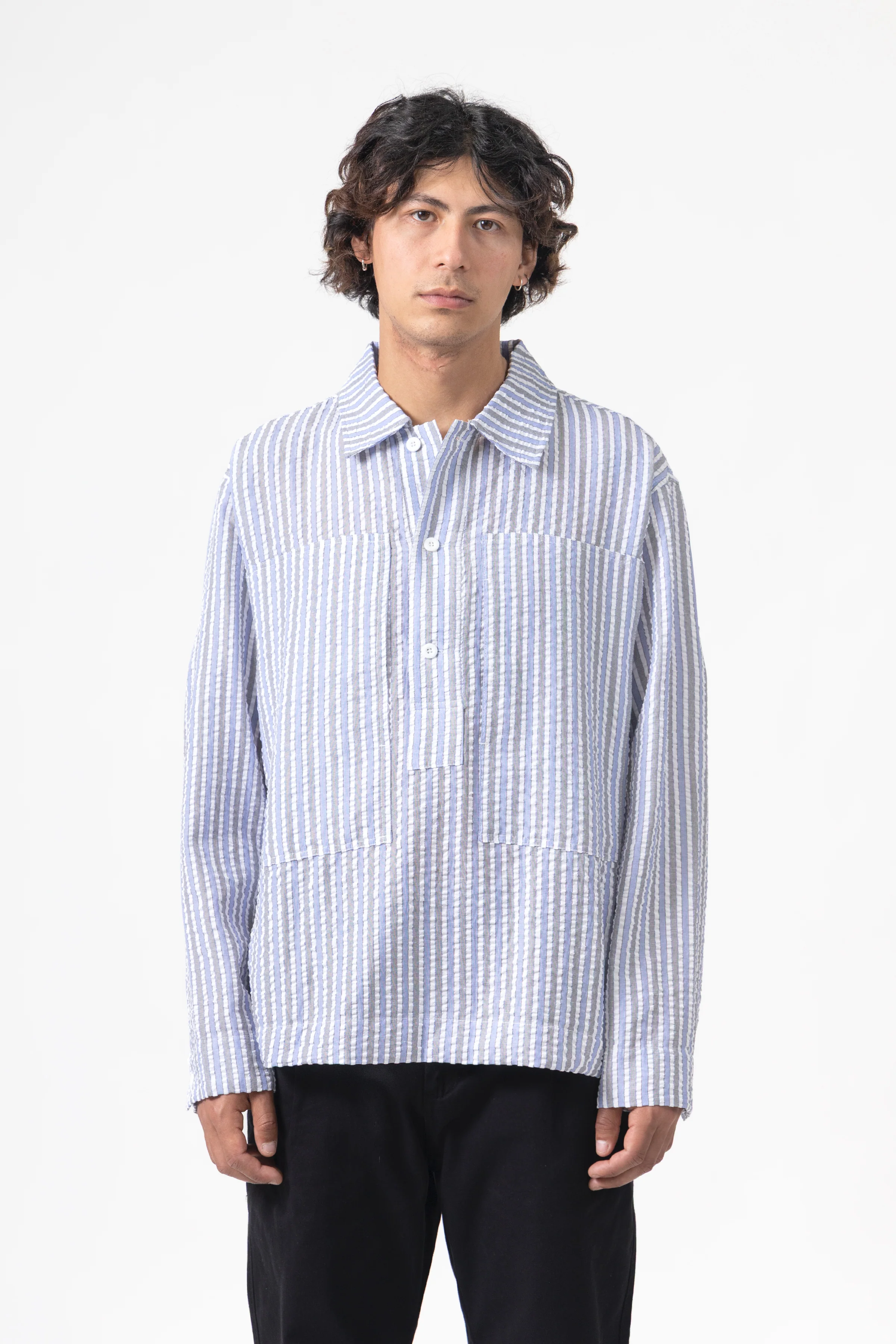 Blacksmith - Striped Military Popover - Blue - Image 2