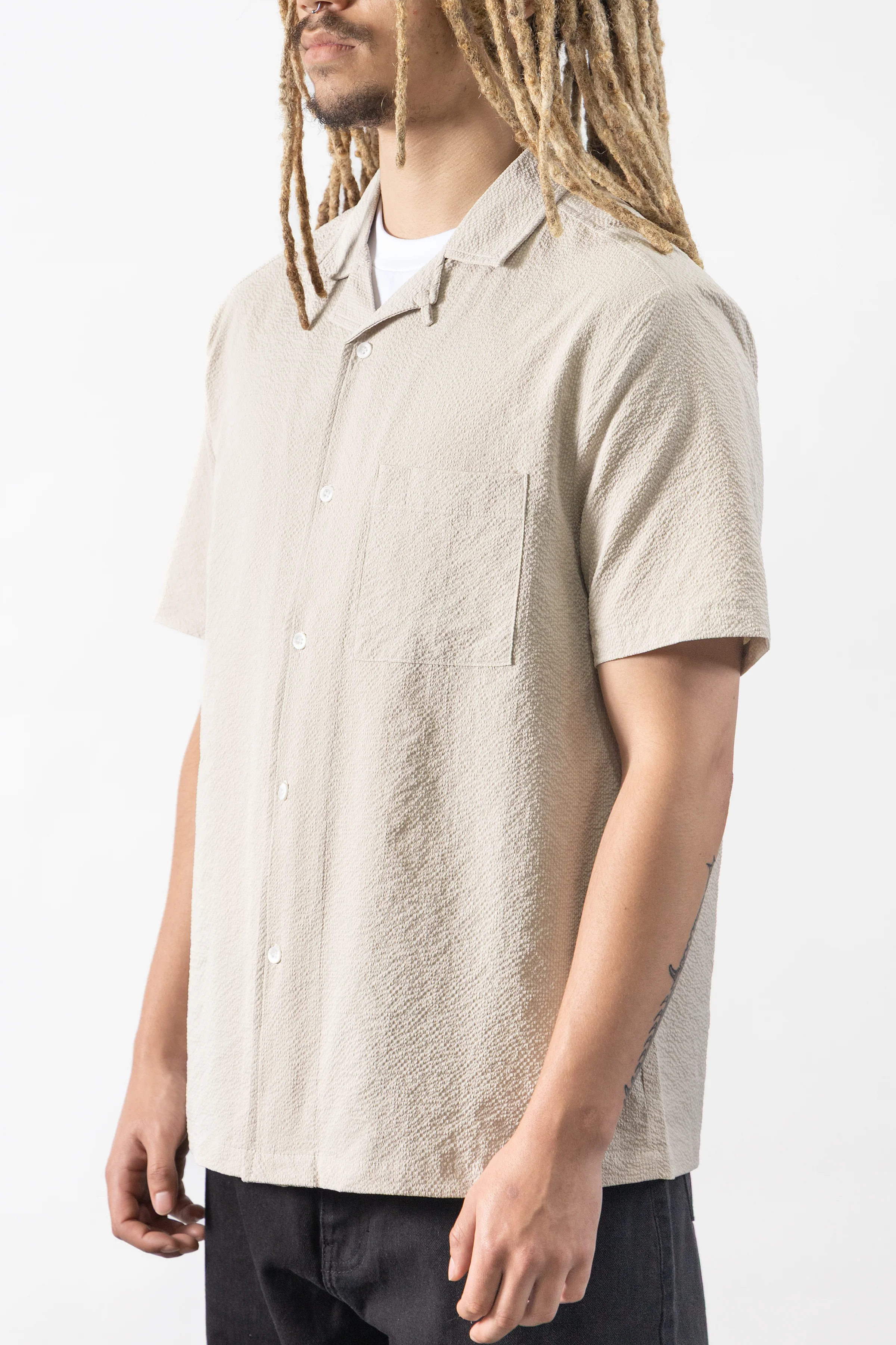 Blacksmith - Seersucker Resort Shirt - Dove - Image 3