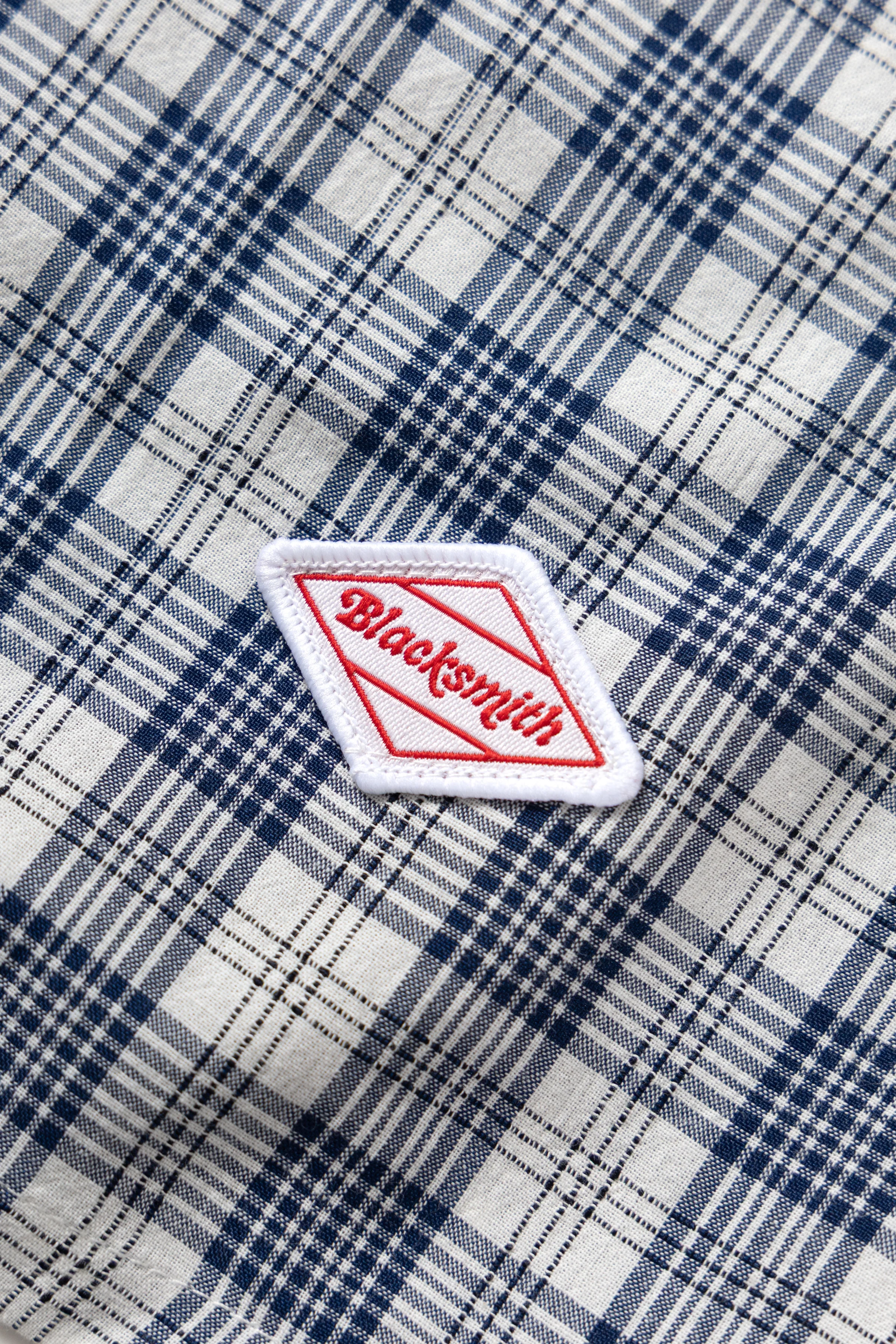 Blacksmith - Short Sleeved Popover Shirt - Navy Plaid - Image 9