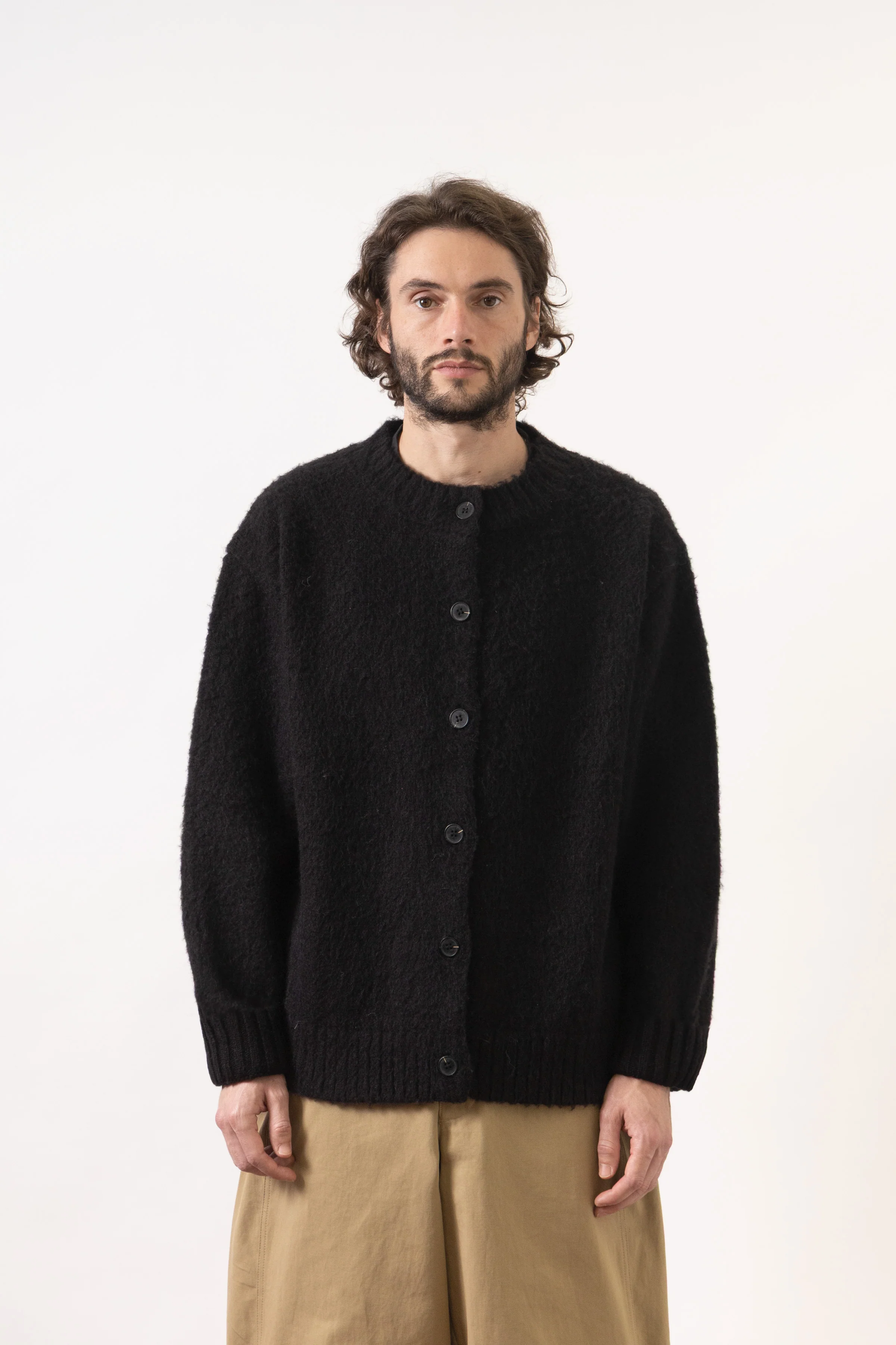 Blacksmith - Stand Collar Cardigan - Black - Image 2
