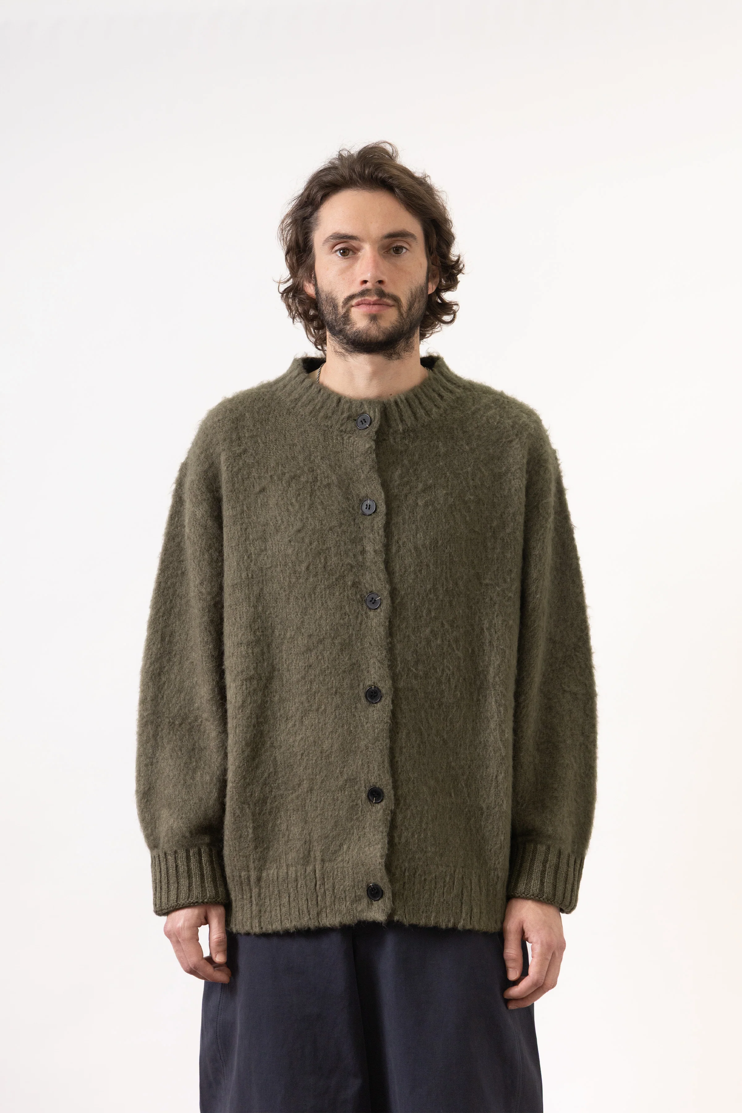 Blacksmith - Stand Collar Cardigan - Olive - Image 2