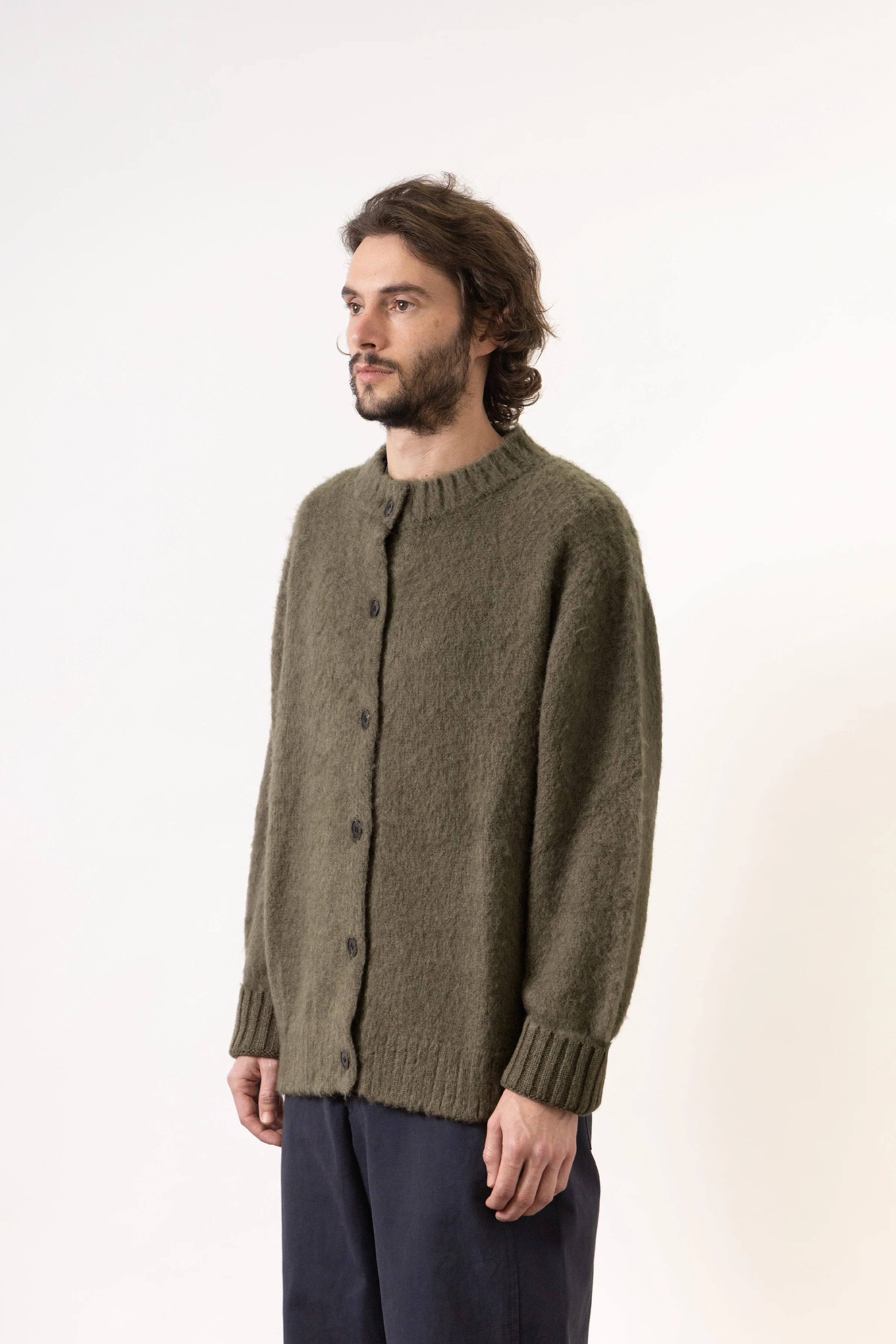 Blacksmith - Stand Collar Cardigan - Olive - Image 3