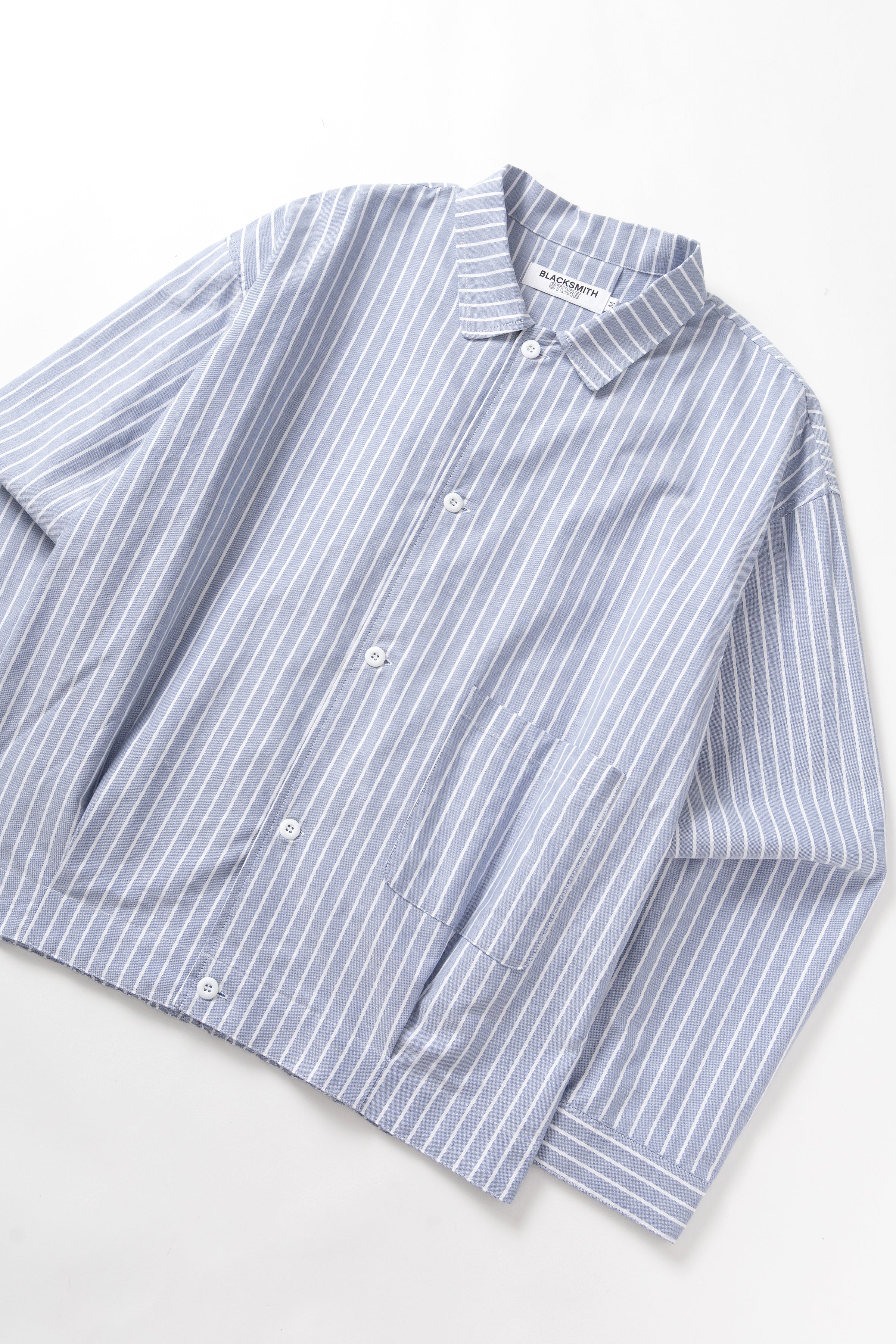 Blacksmith - Striped 50's Blouson - Blue - Image 5