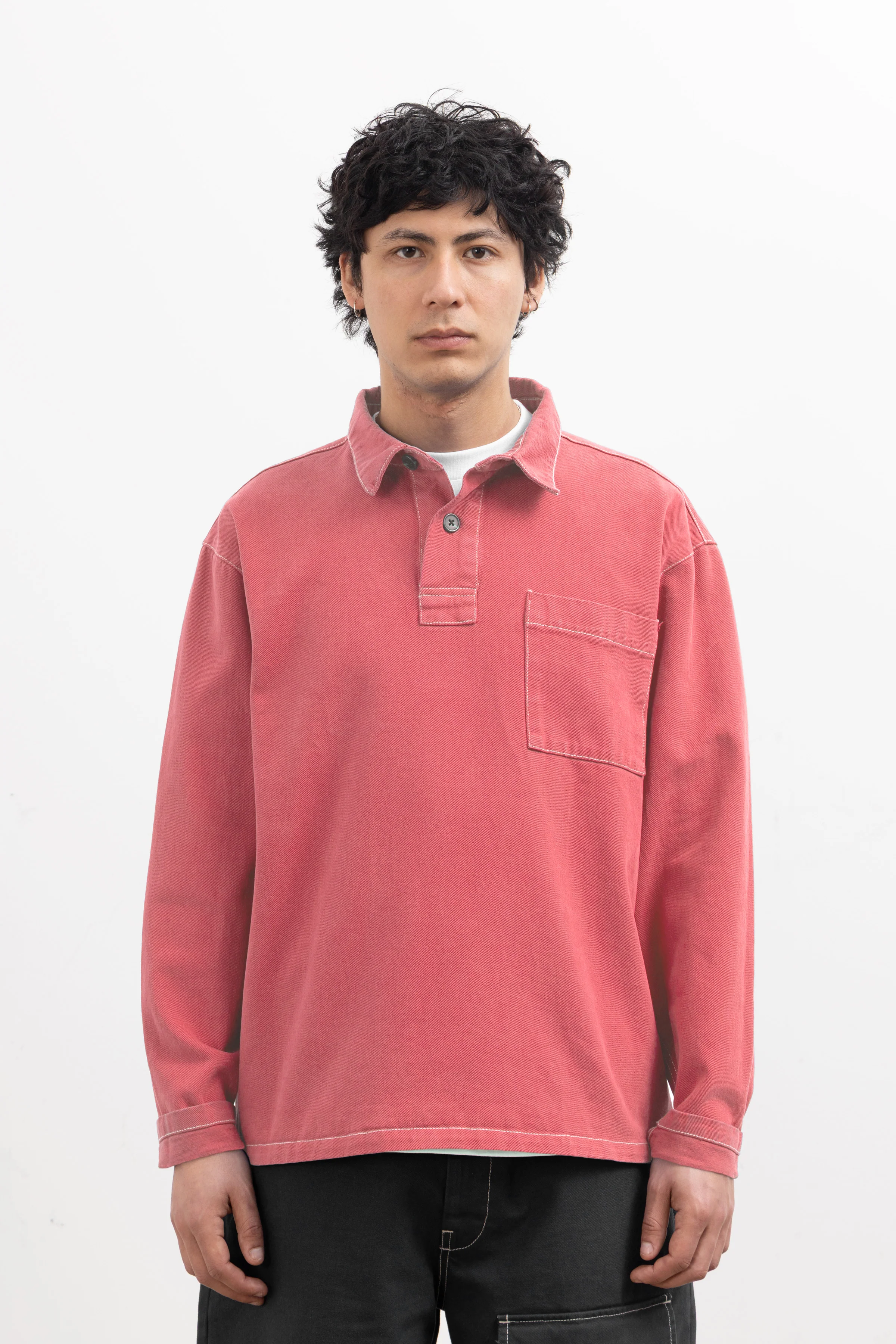 Blacksmith - Twill Two Button Popover - Coral - Image 2