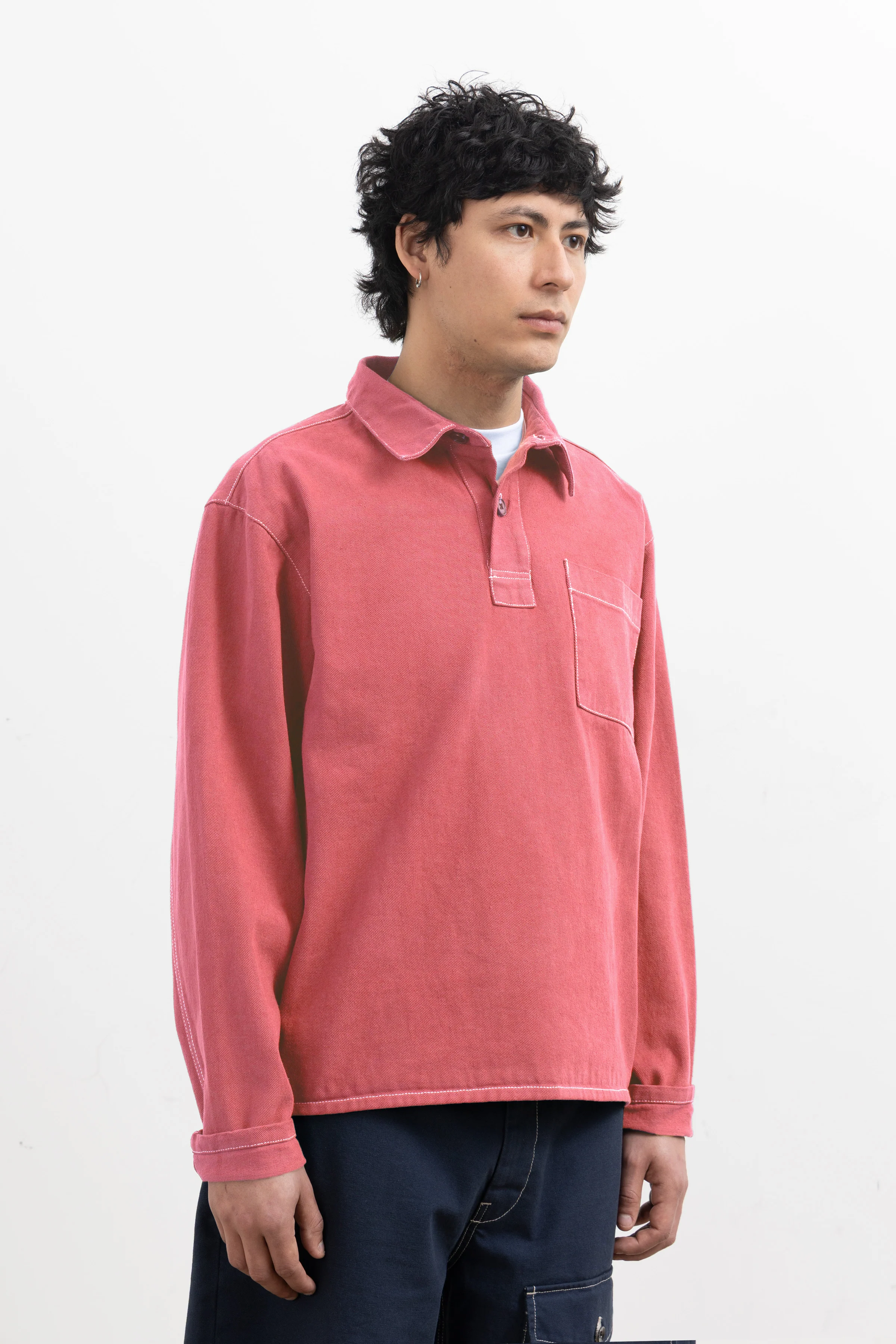 Blacksmith - Twill Two Button Popover - Coral - Image 3