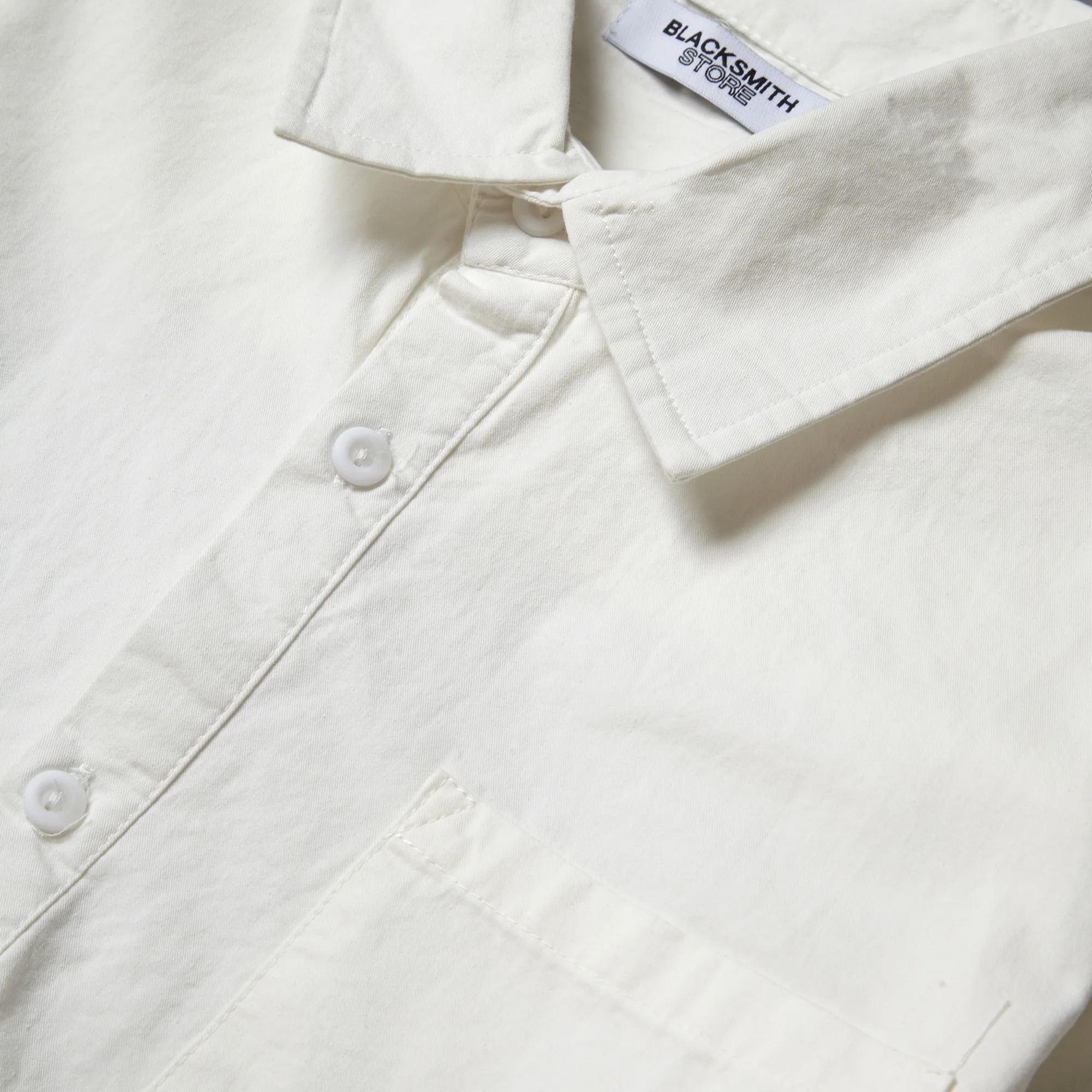 Blacksmith - Washed Popover Shirt - White - Image 3