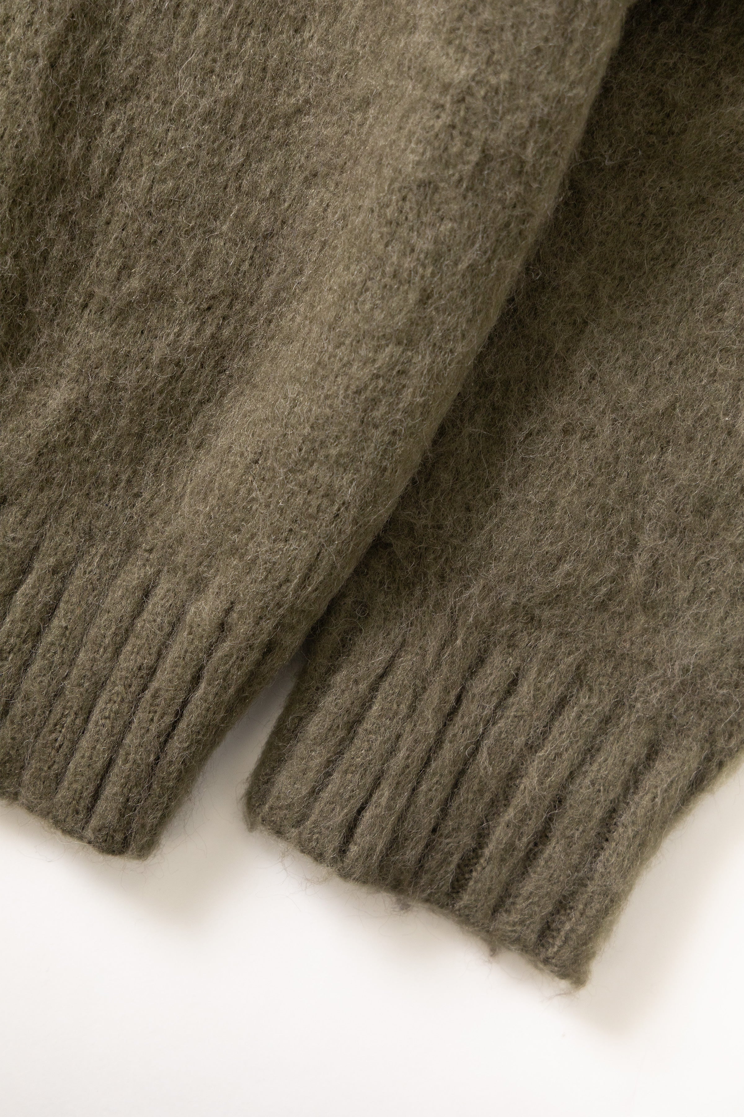 Blacksmith - Zip Mohair Cardigan - Olive - Image 10