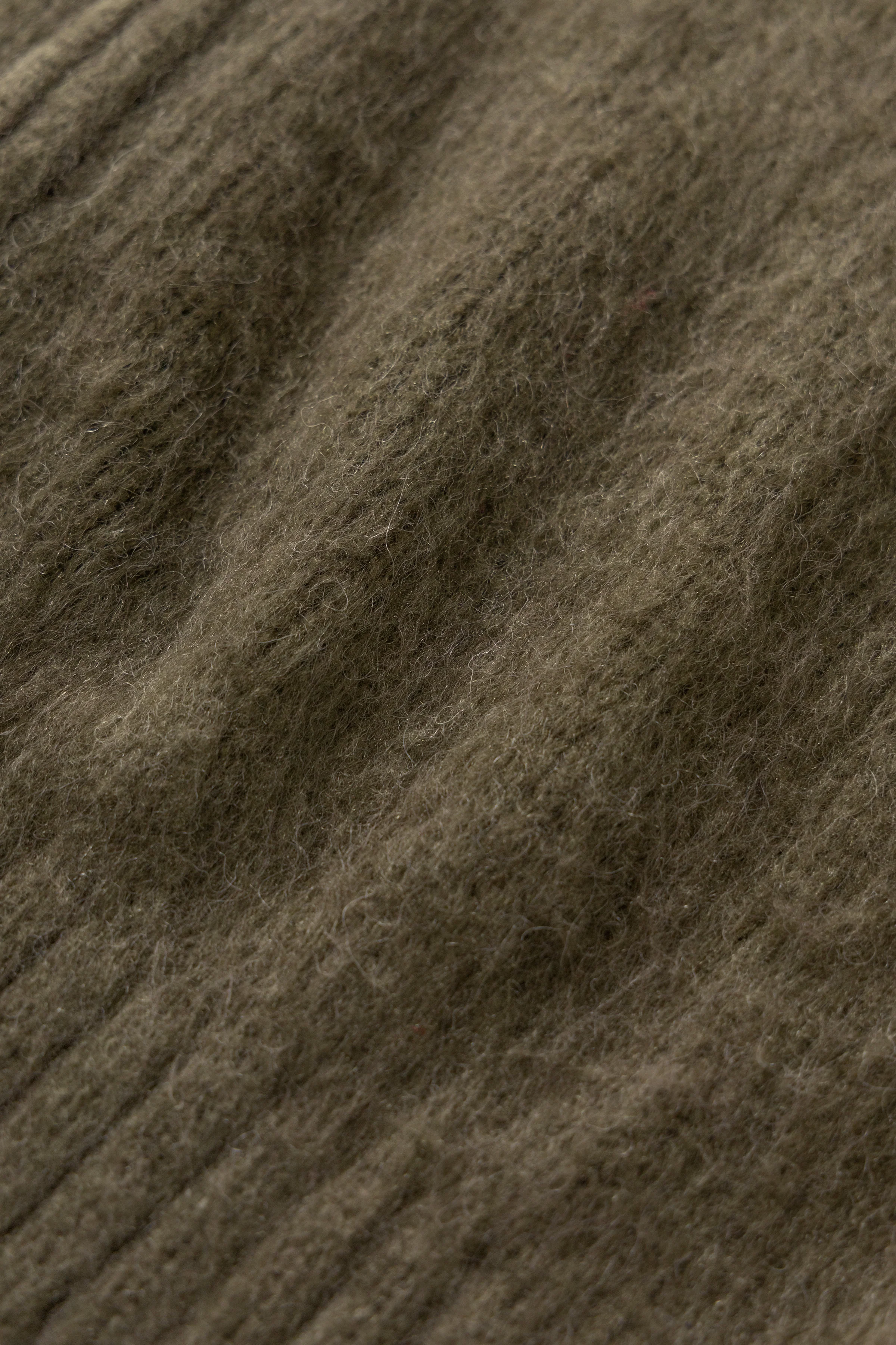 Blacksmith - Zip Mohair Cardigan - Olive - Image 9