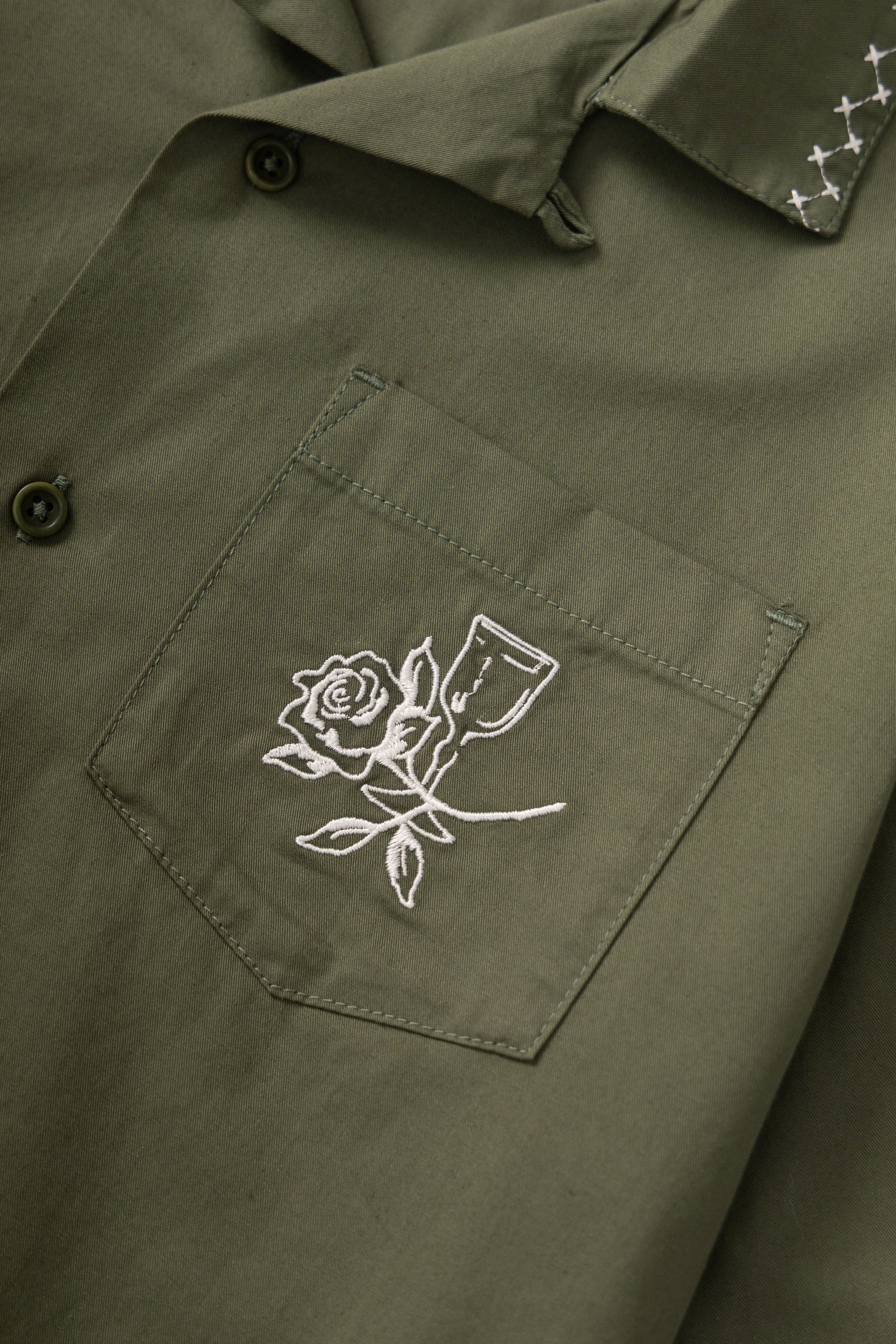 Service Works - Border Shirt - Olive - Image 2