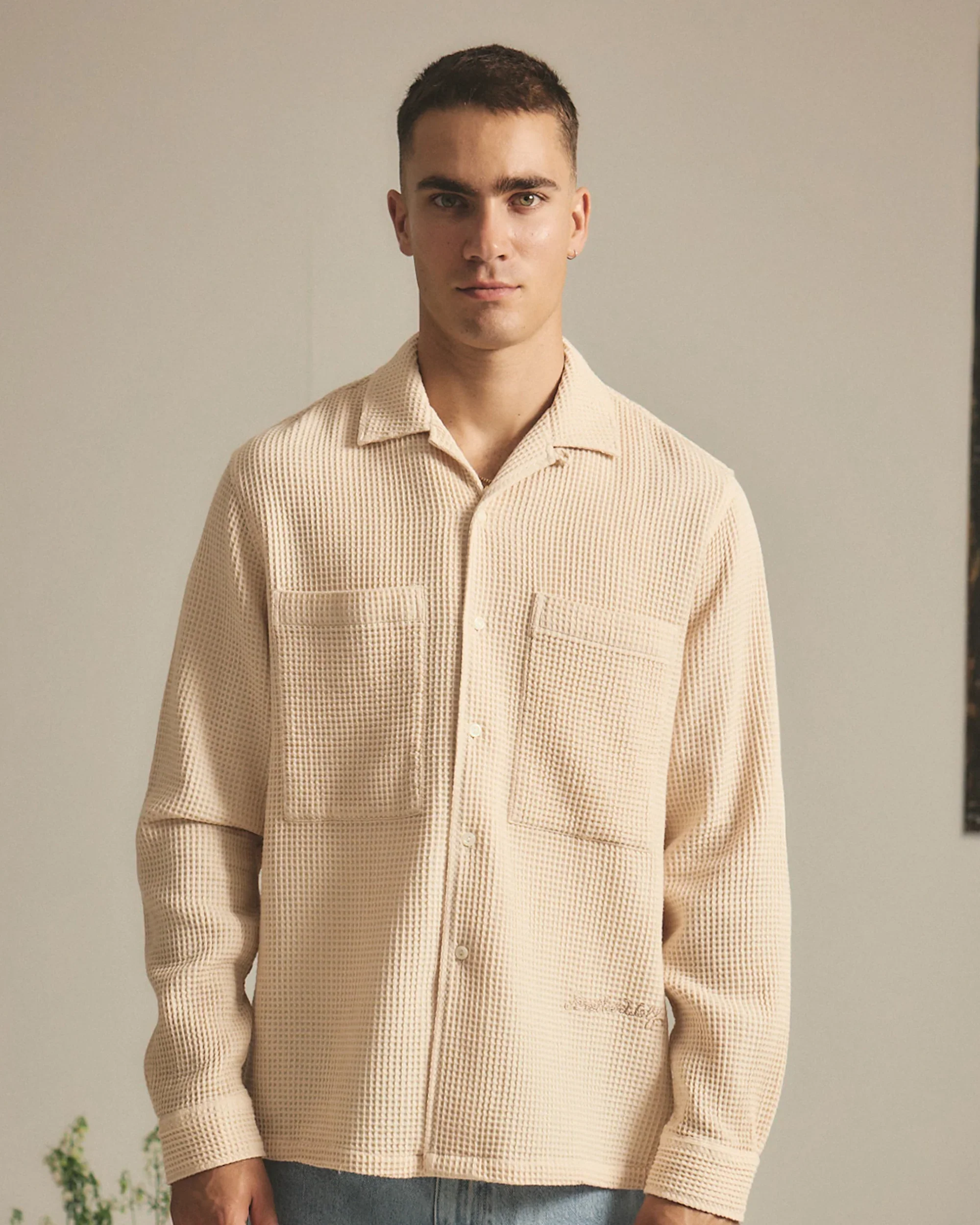 Brotherwolf - Buckley Long Sleeve Shirt - Cream - Image 3