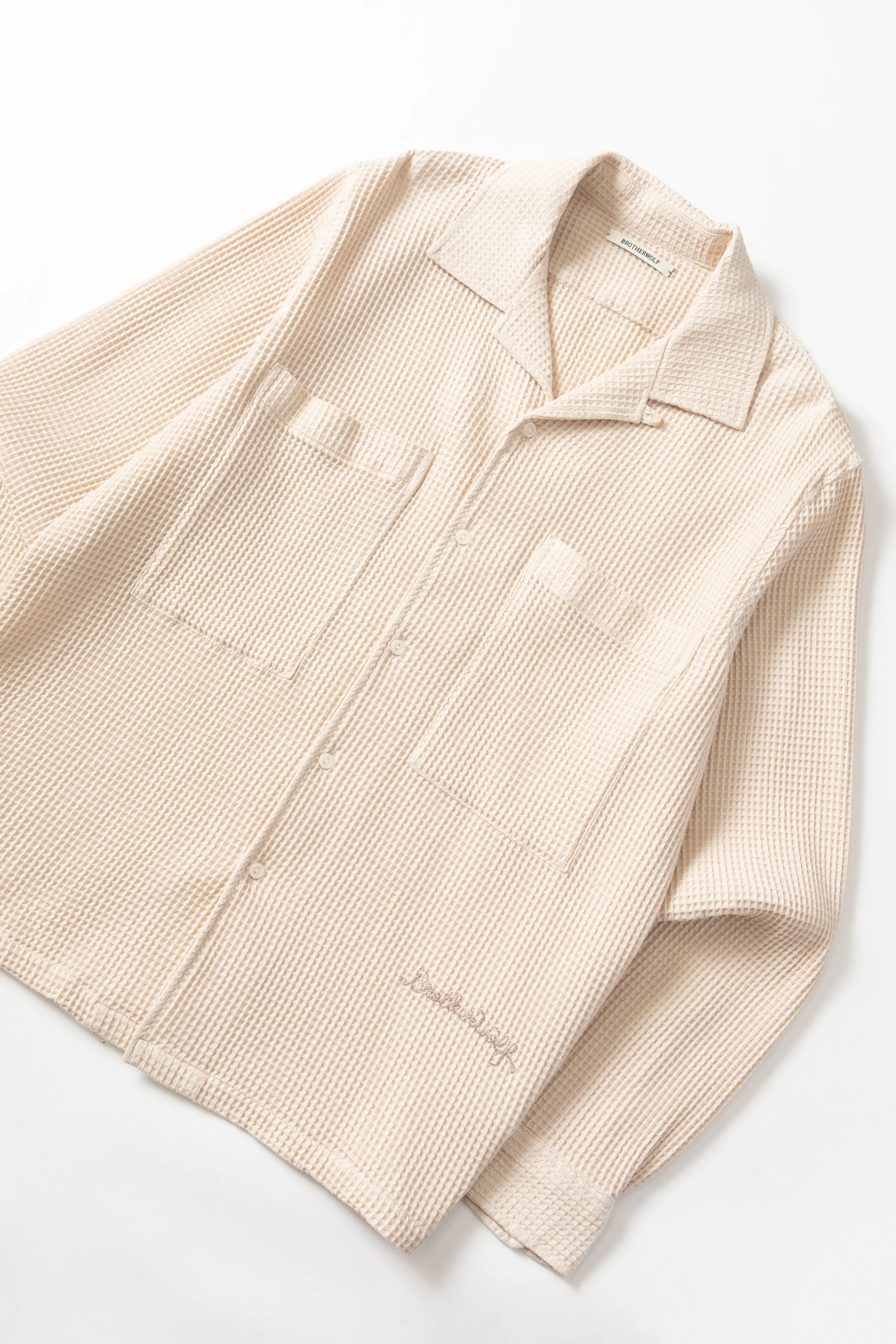 Brotherwolf - Buckley Long Sleeve Shirt - Cream - Image 4
