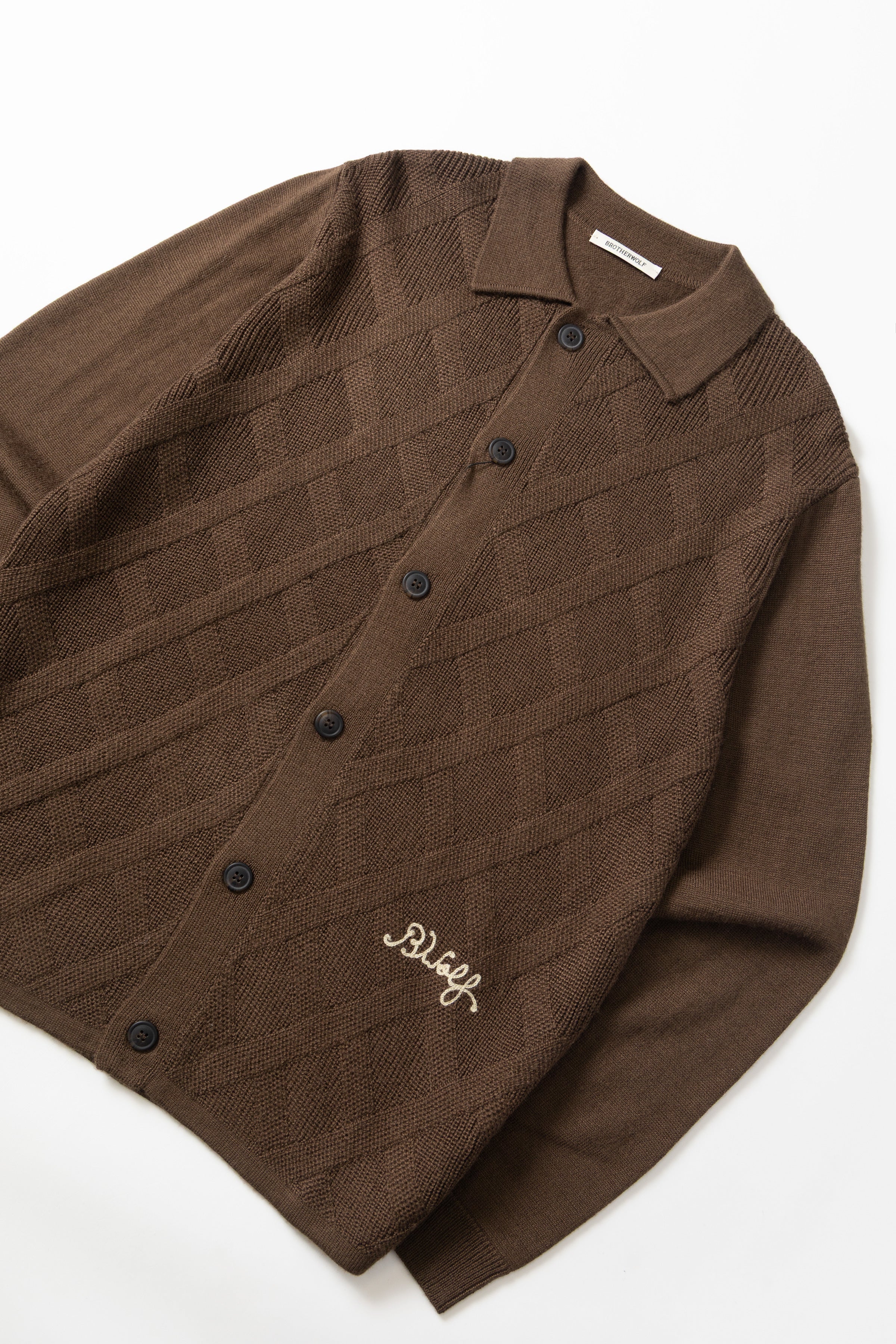 Brotherwolf - Plaid Knit - Brown - Image 4