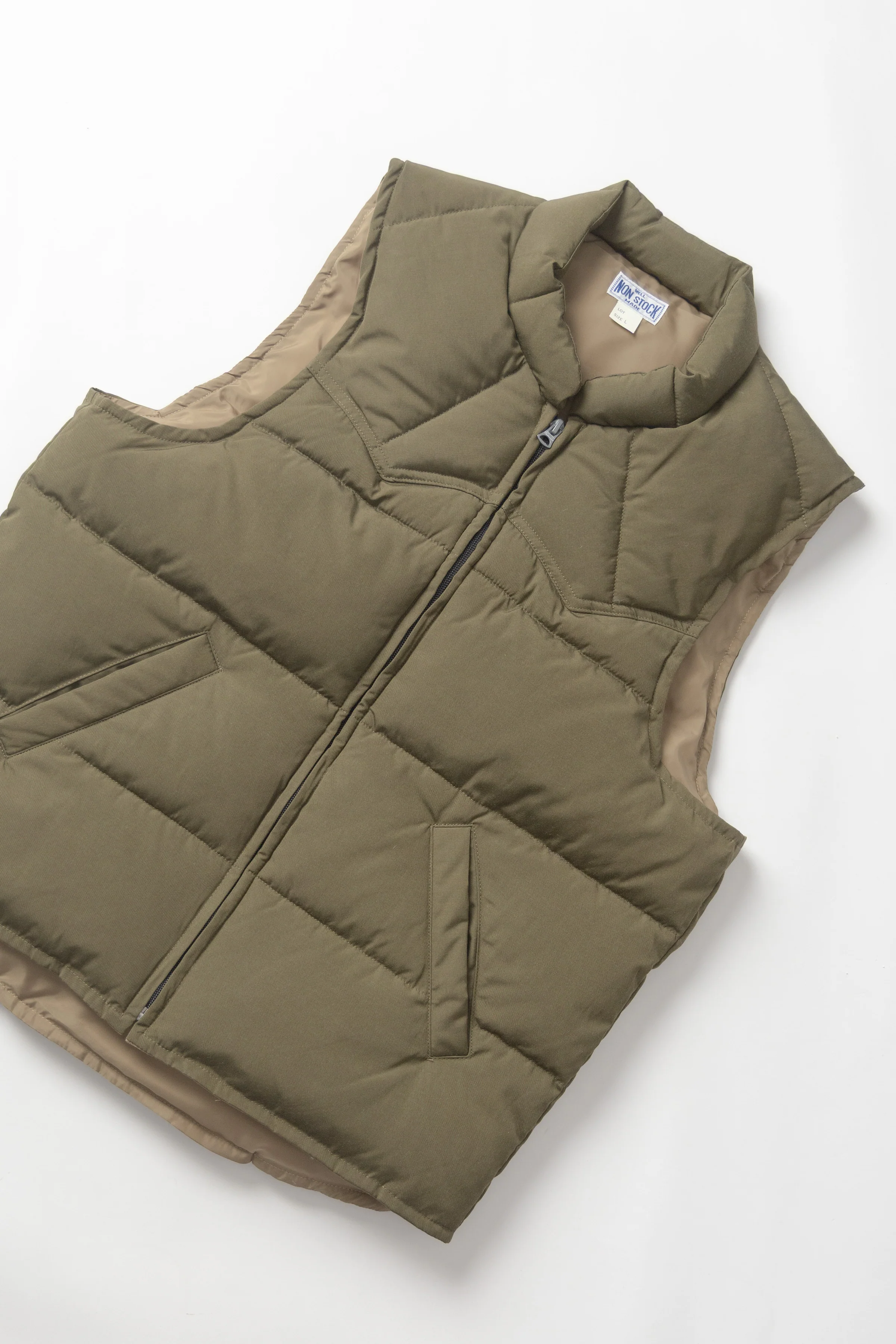 Non Stock MFG - Quilted Padded Vest - Olive - Image 2