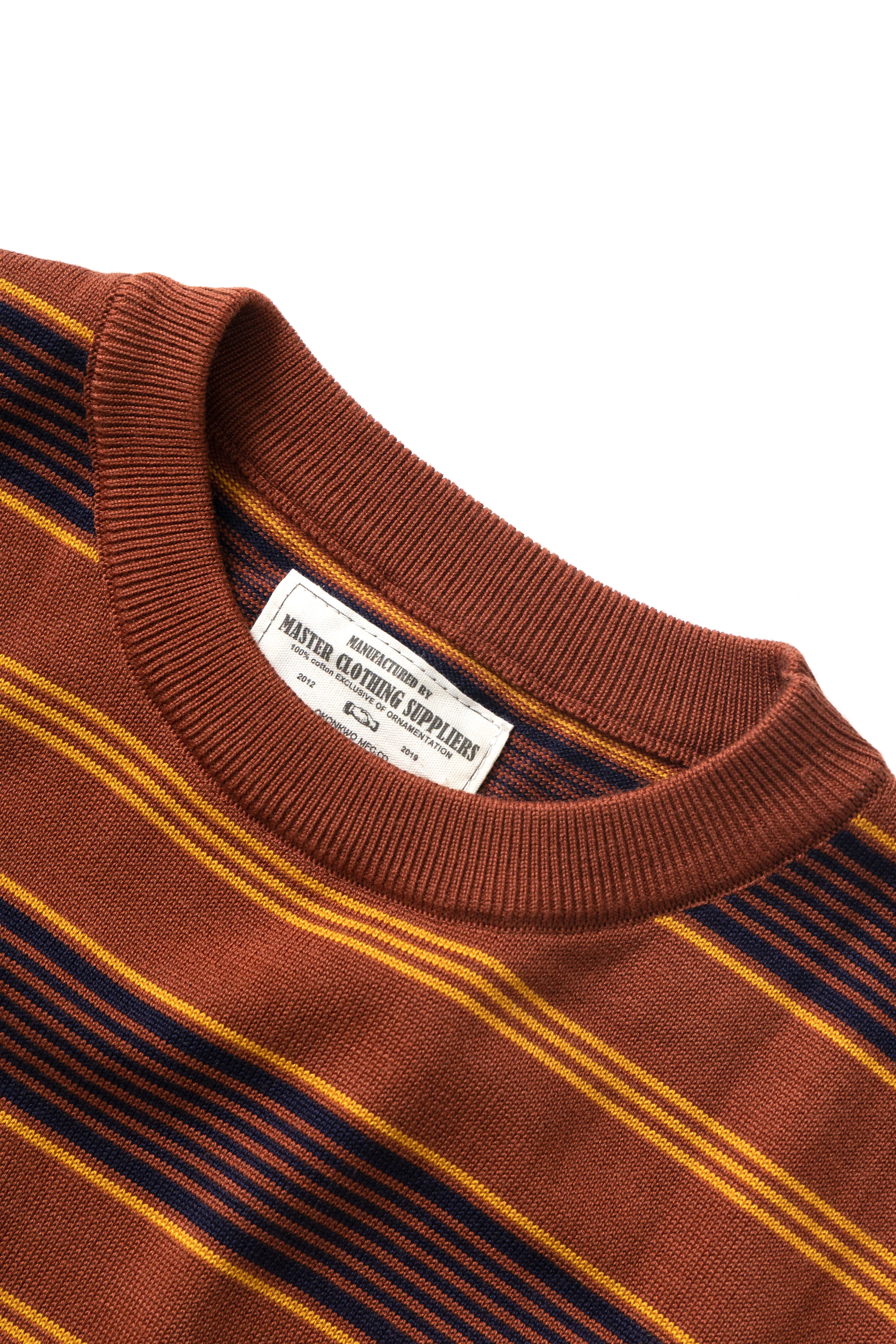Okonkwo MFG - 50's Knitted Striped Shirt - Brown - Image 2