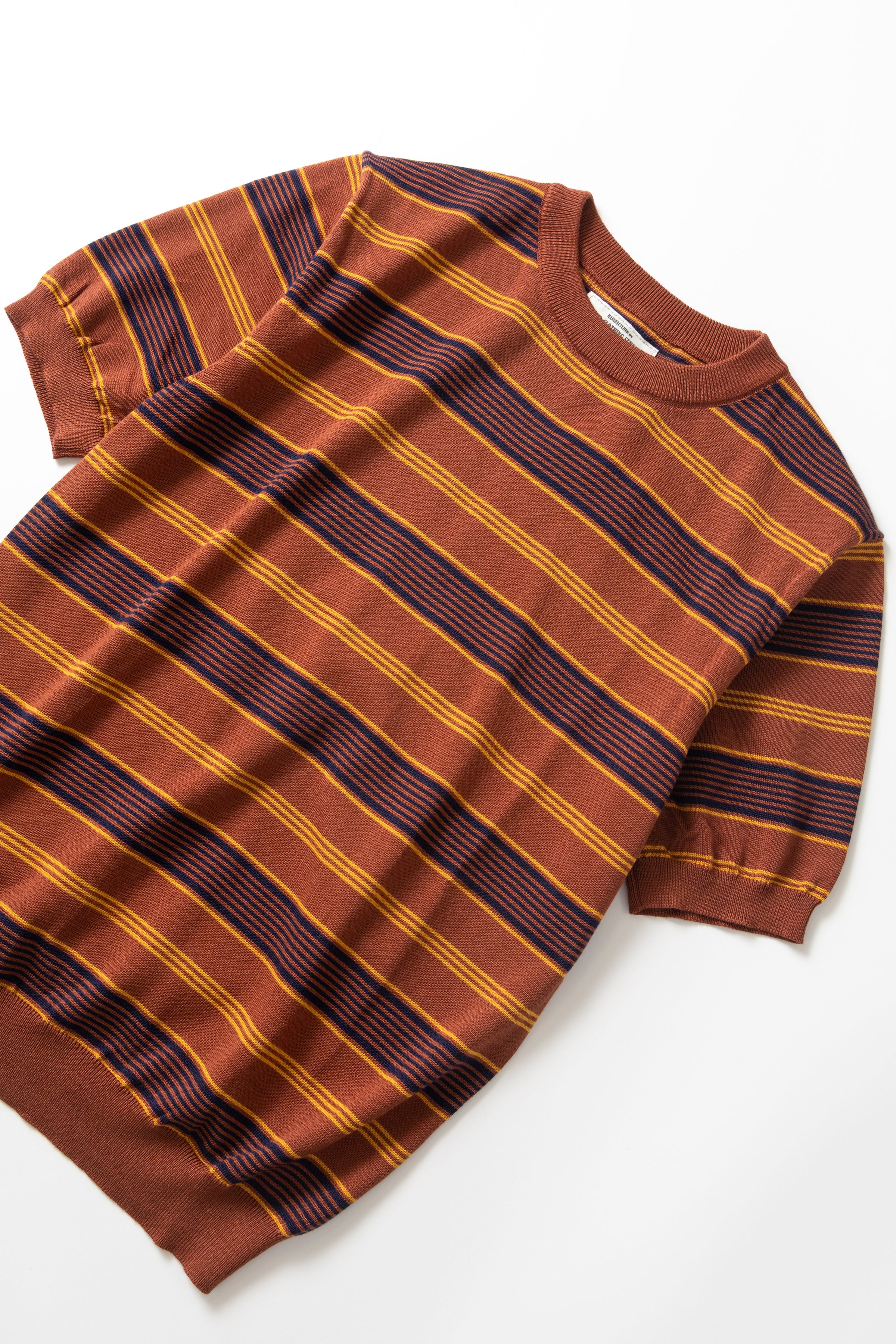 Okonkwo MFG - 50's Knitted Striped Shirt - Brown - Image 3