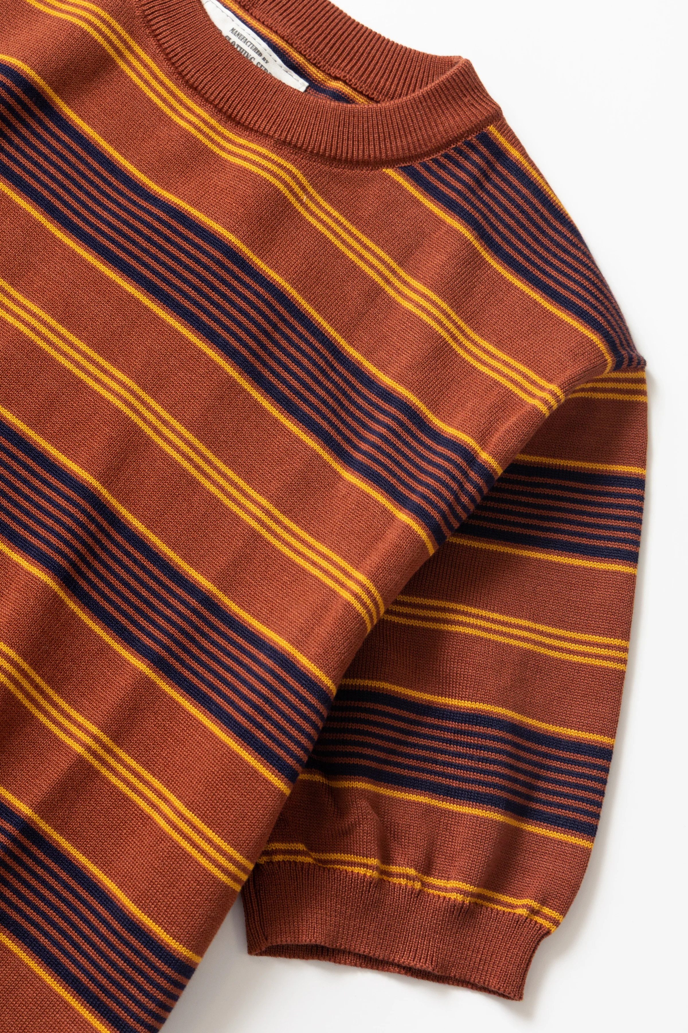 Okonkwo MFG - 50's Knitted Striped Shirt - Brown - Image 5