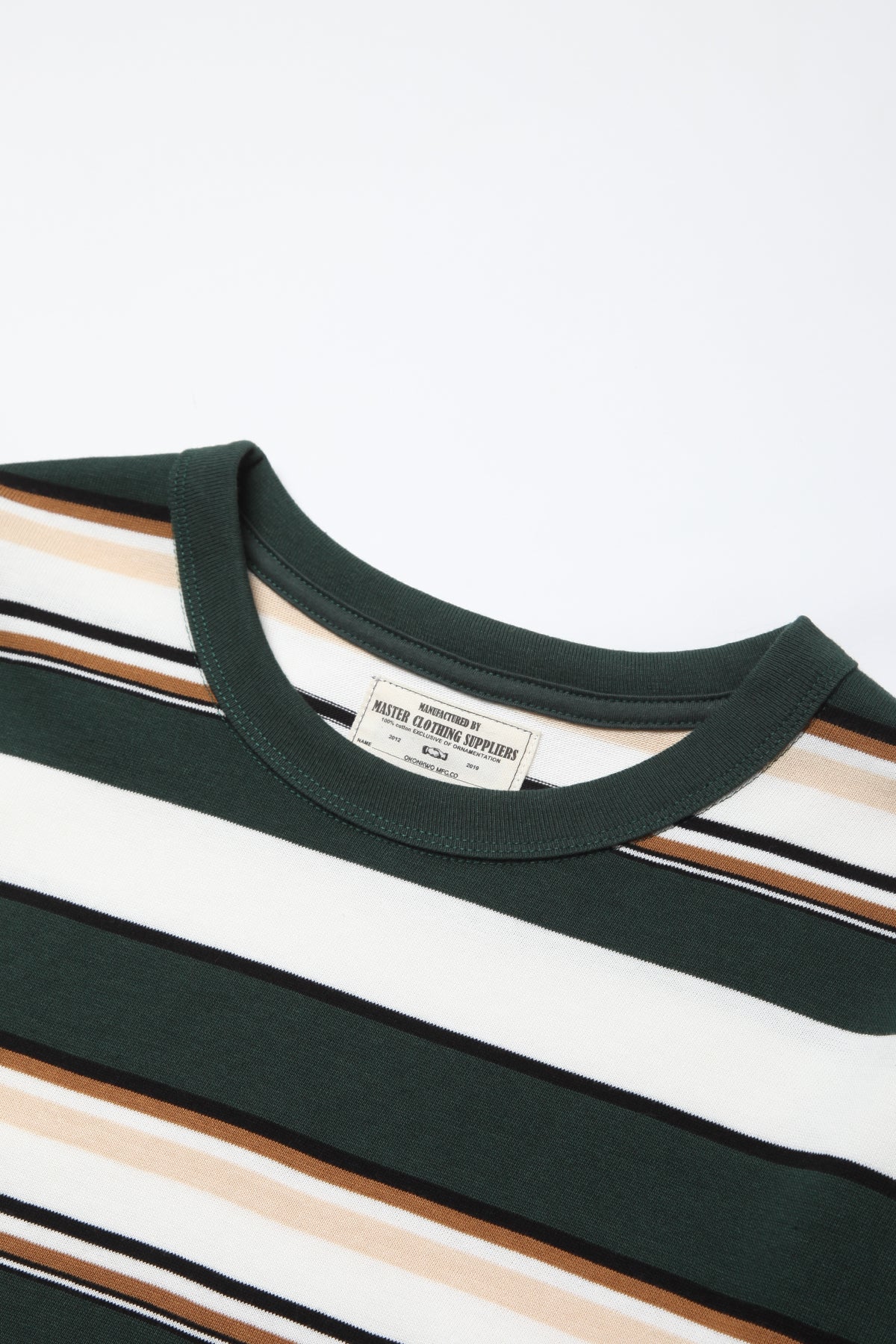 Okonkwo MFG - Long Sleeve Striped Tee - Green/White - Image 3