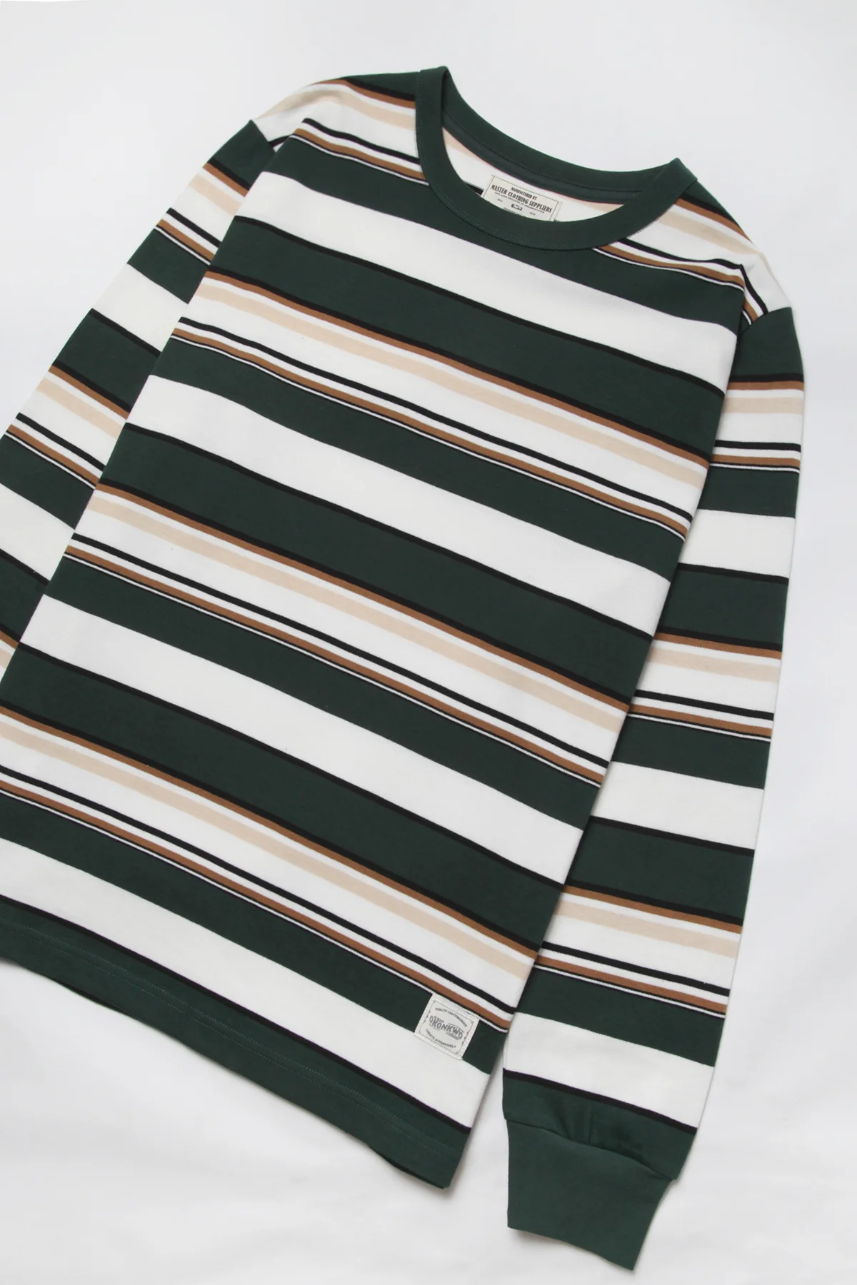 Okonkwo MFG - Long Sleeve Striped Tee - Green/White - Image 6