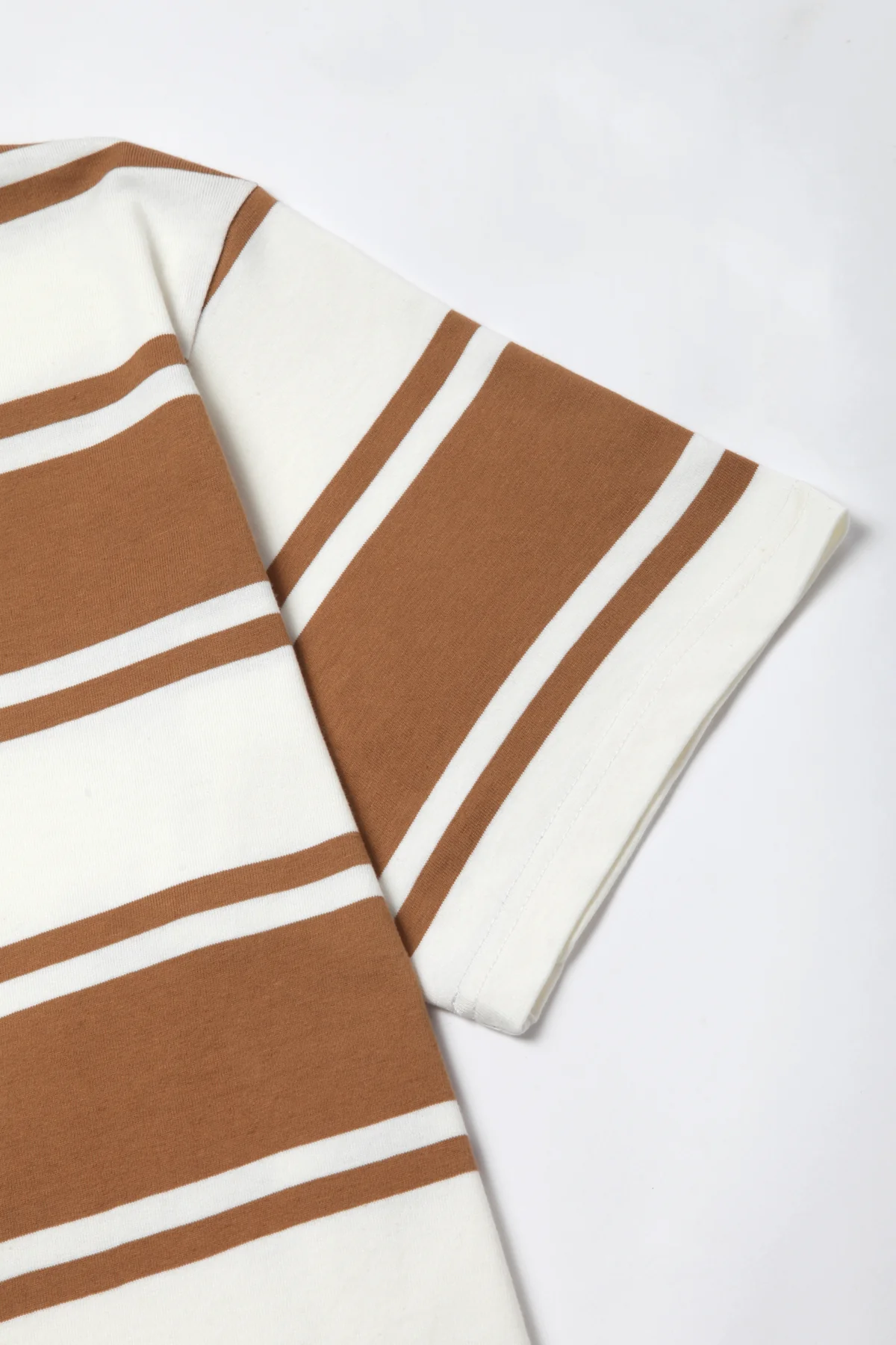 Okonkwo MFG - Short Sleeve Striped Tee - Brown/White - Image 4