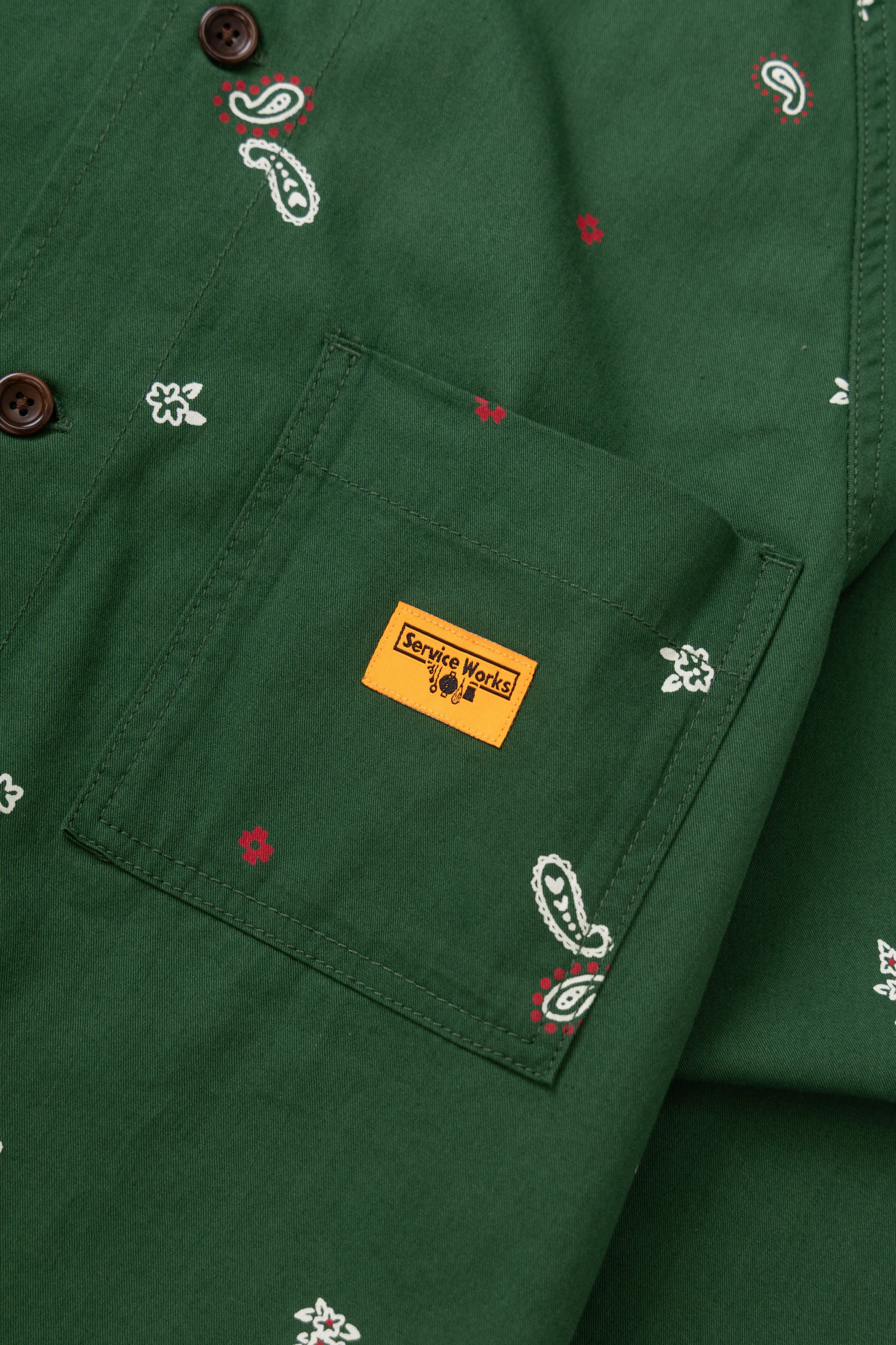 Service Works - Paisley Front Of House Jacket - Forest - Image 4