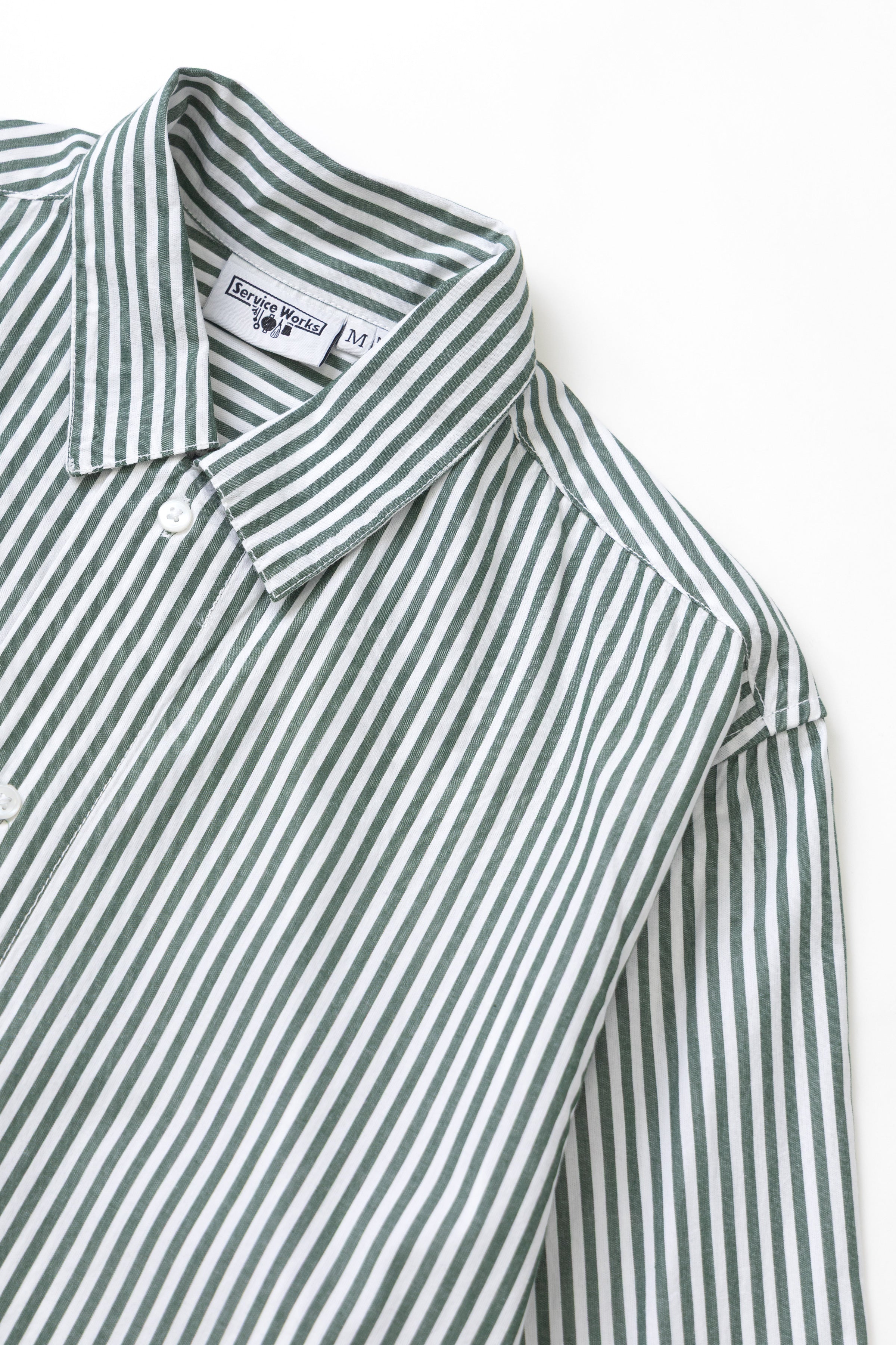 Service Works - Poplin Stripe Waiter Shirt - Forest - Image 5