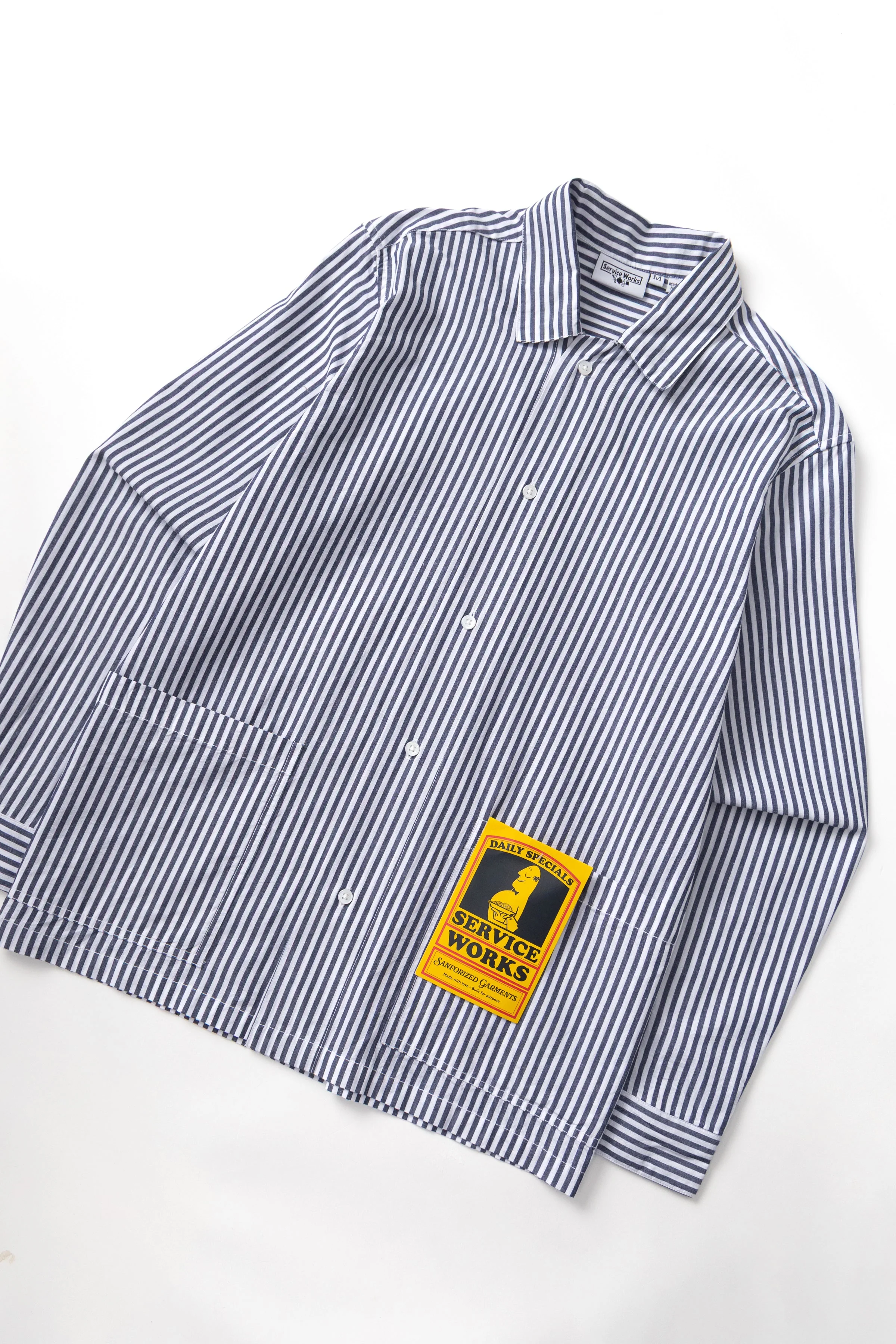 Service Works - Poplin Stripe Waiter Shirt - Royal - Image 3