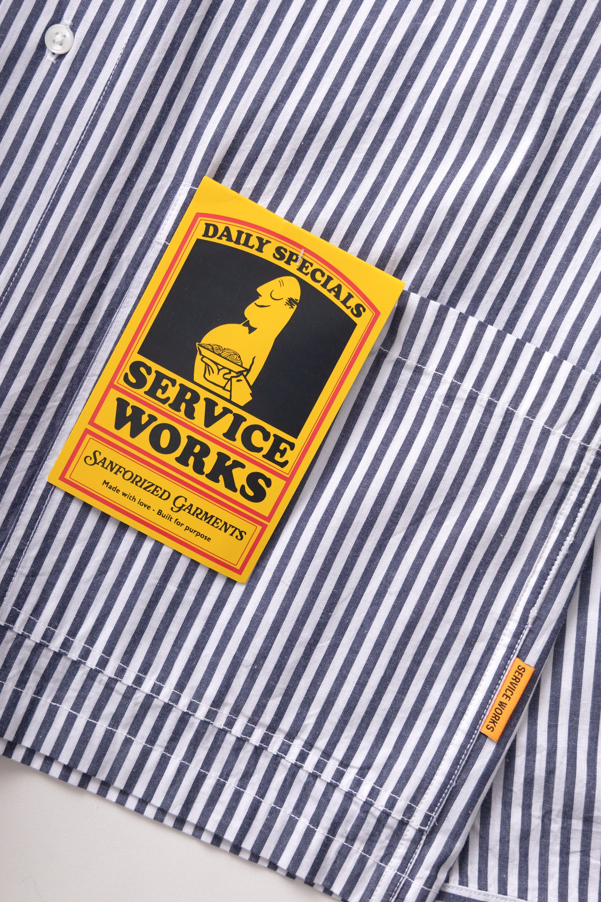 Service Works - Poplin Stripe Waiter Shirt - Royal - Image 5
