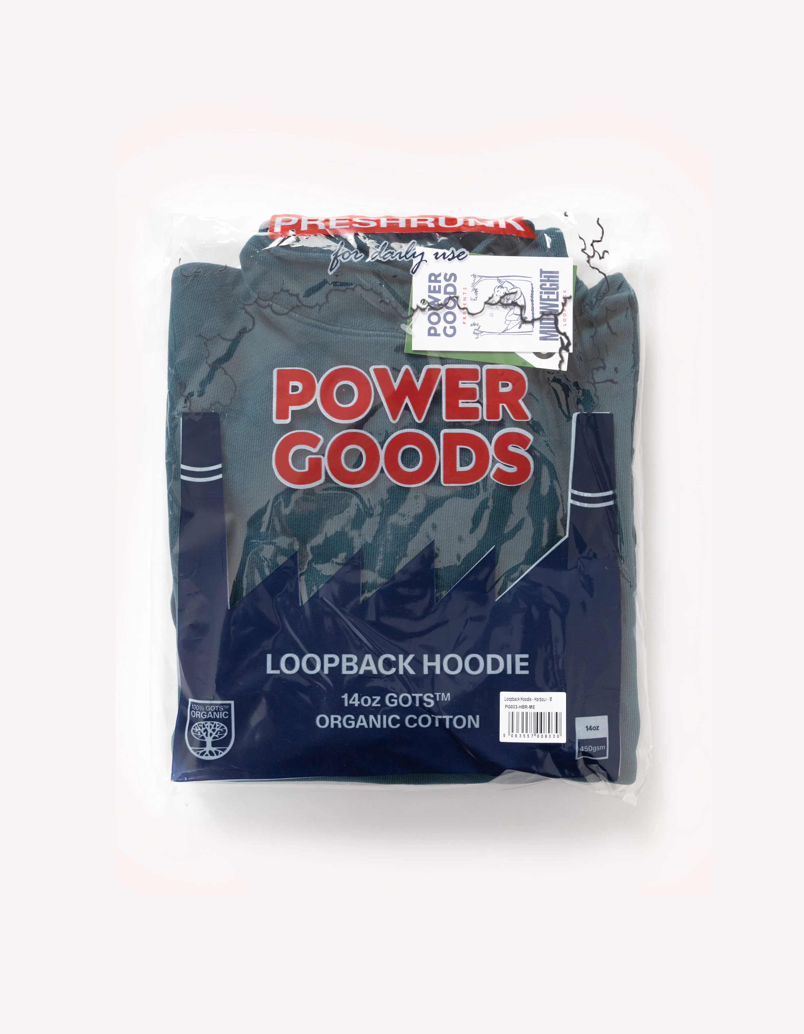 Power Goods - Loopback Hoodie - Harbour - Image 8