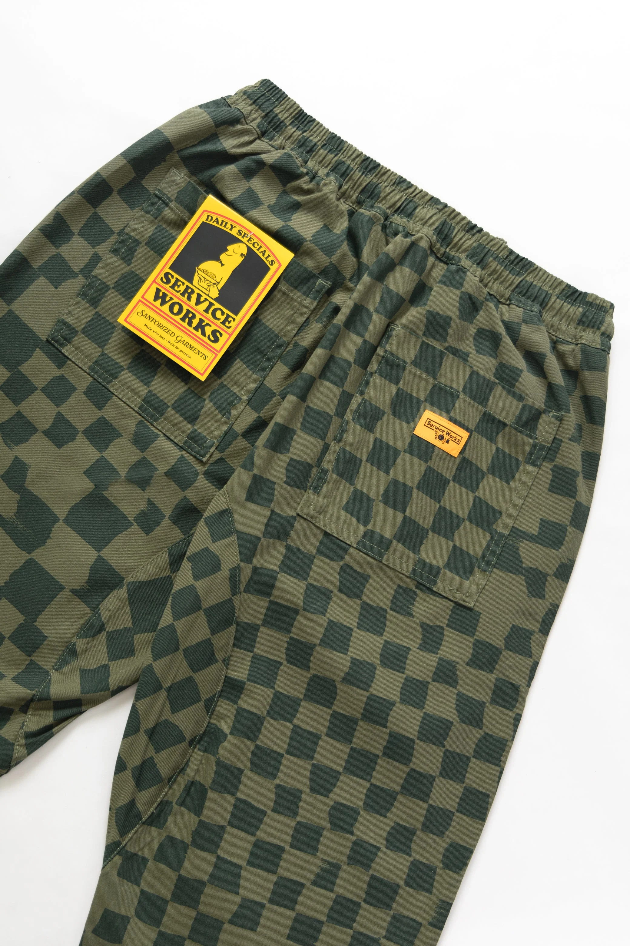 Service Works - Printed Chef Pants - Olive Checker - Image 4