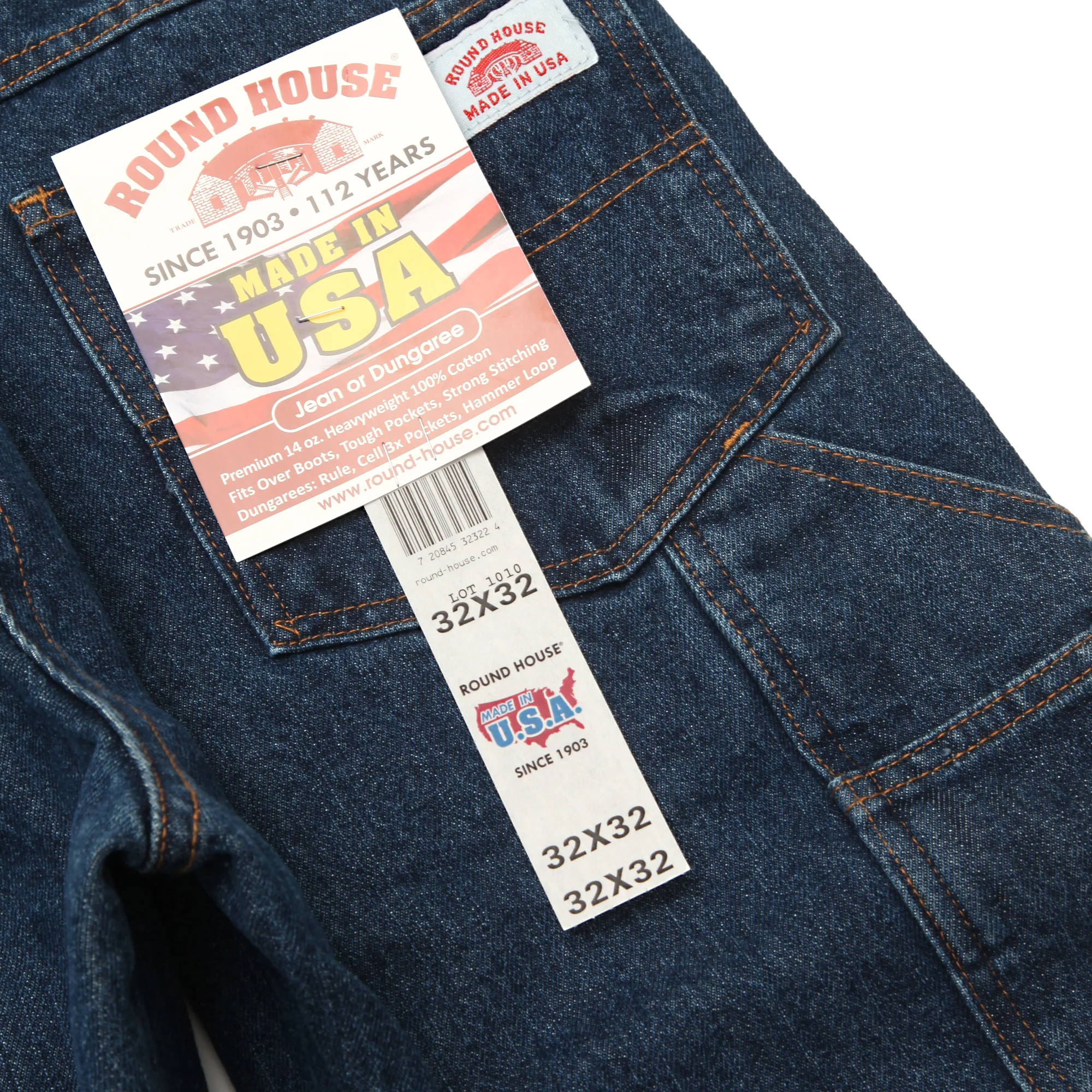 Round House 14oz Carpenter Jeans #1010 - Washed Indigo - Image 9