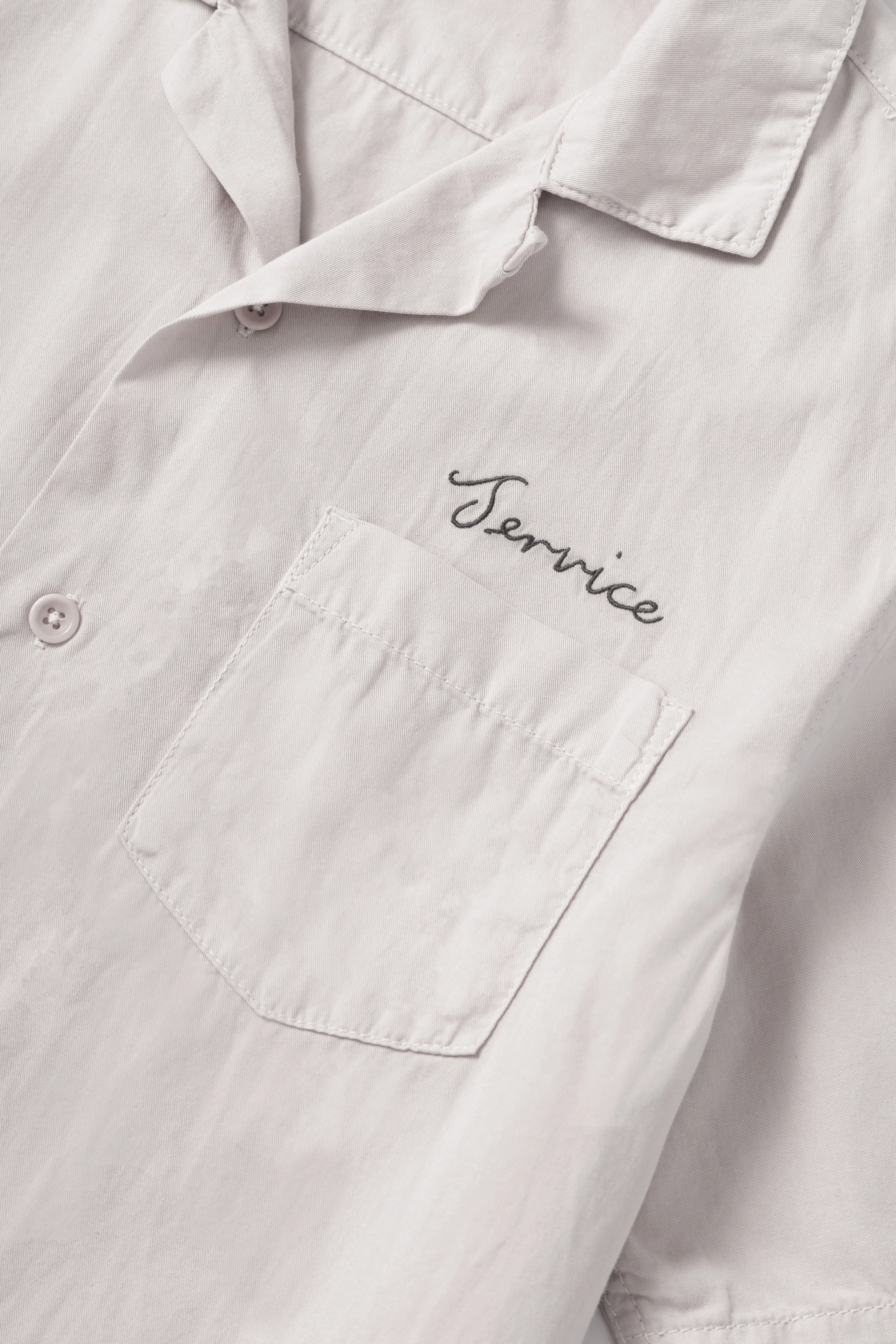 Service Works - Embroidered Resort Shirt - Salt - Image 3