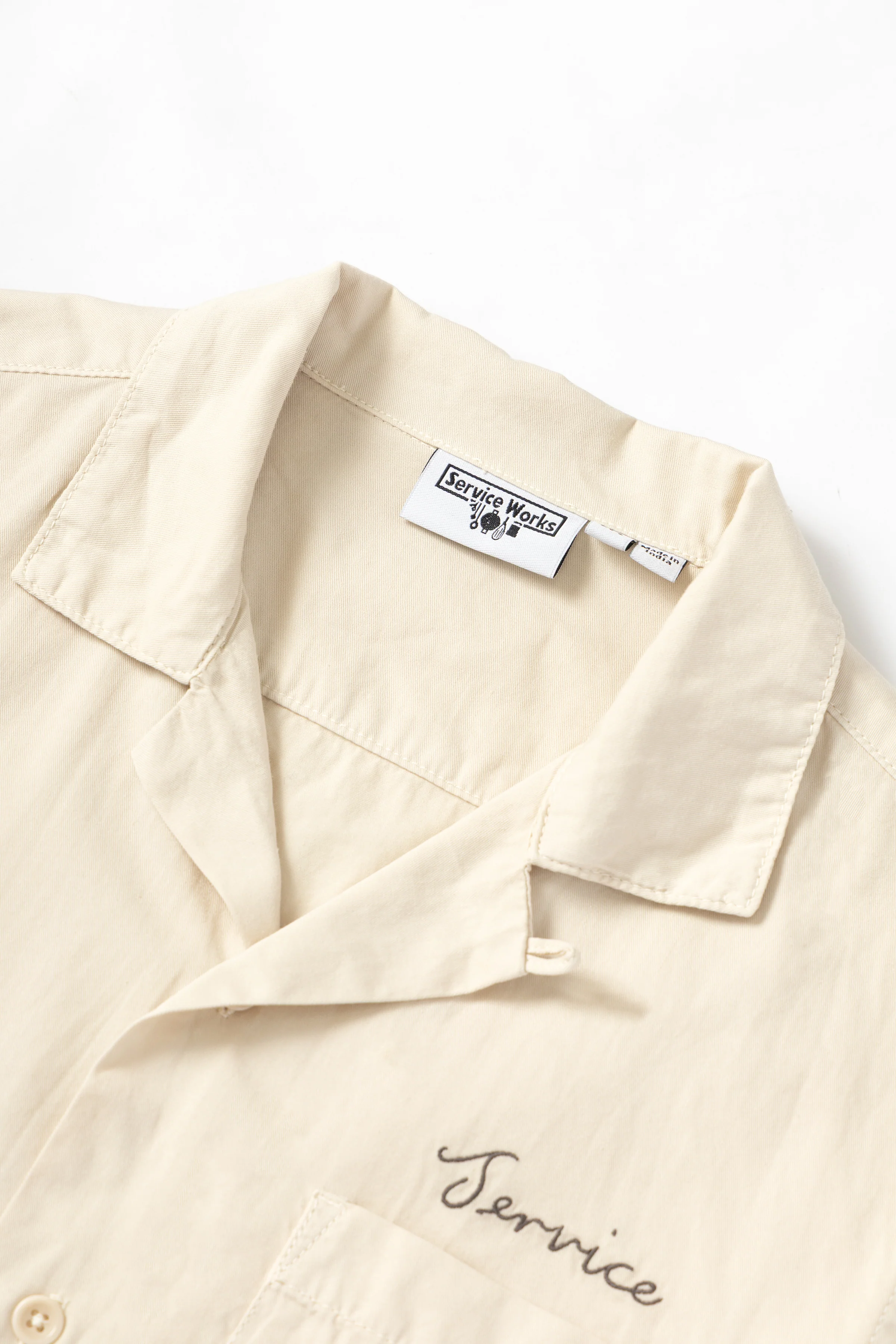 Service Works - Embroidered Resort Shirt - White Oak - Image 4