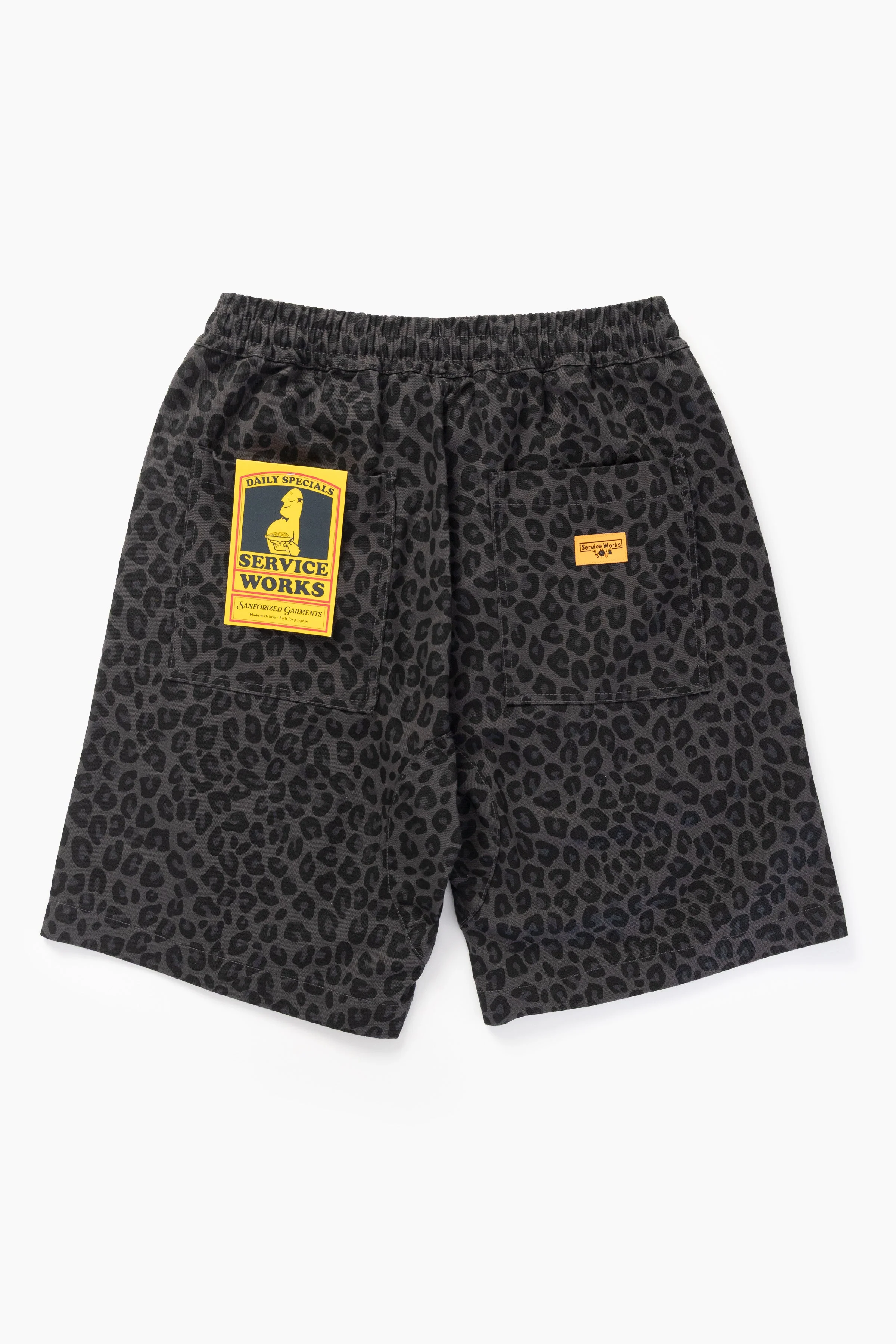 Service Works - Patterned Chef Shorts - Black Leopard - Image 5