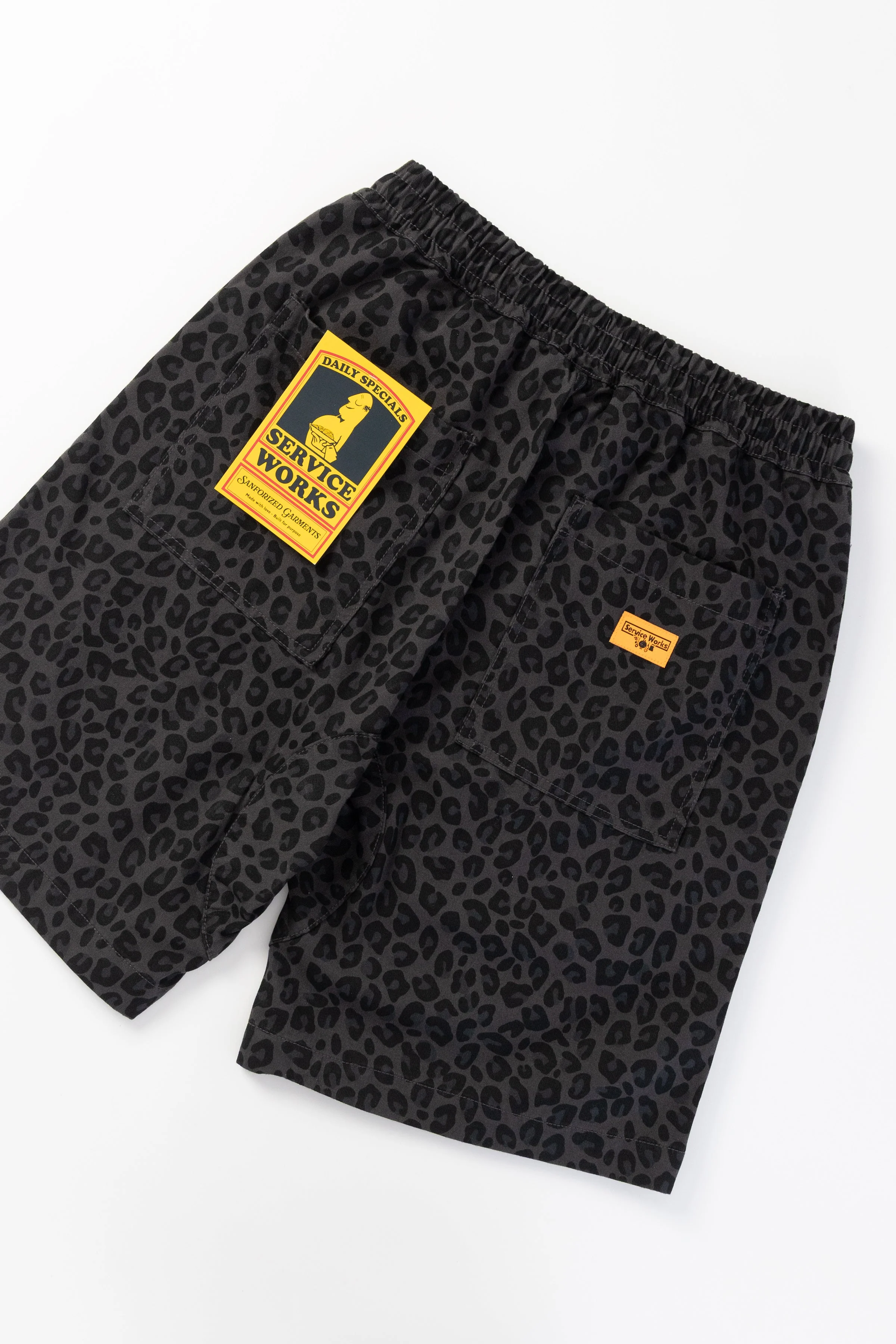 Service Works - Patterned Chef Shorts - Black Leopard - Image 6