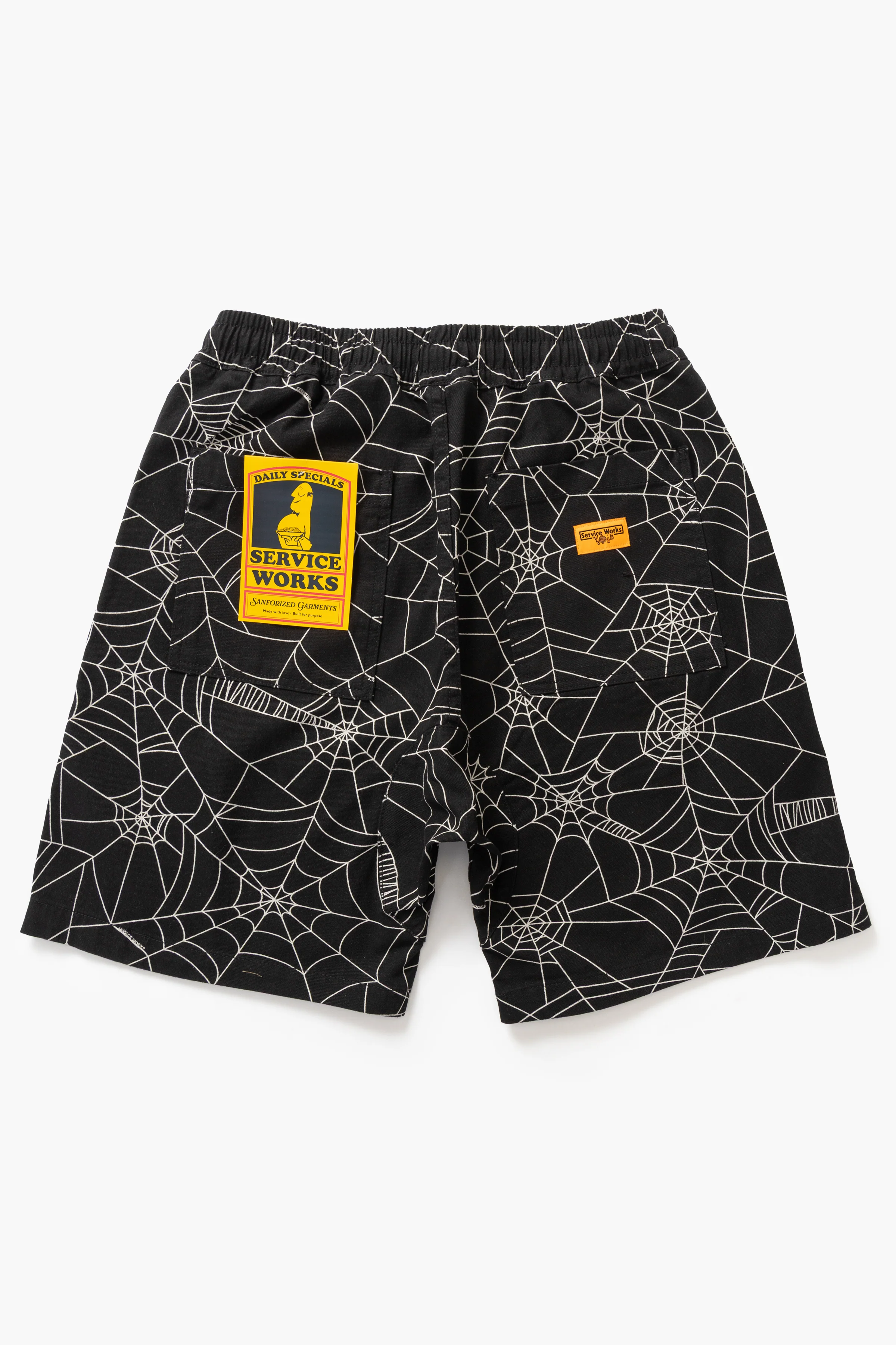 Service Works - Patterned Chef Shorts - Black Web - Image 5