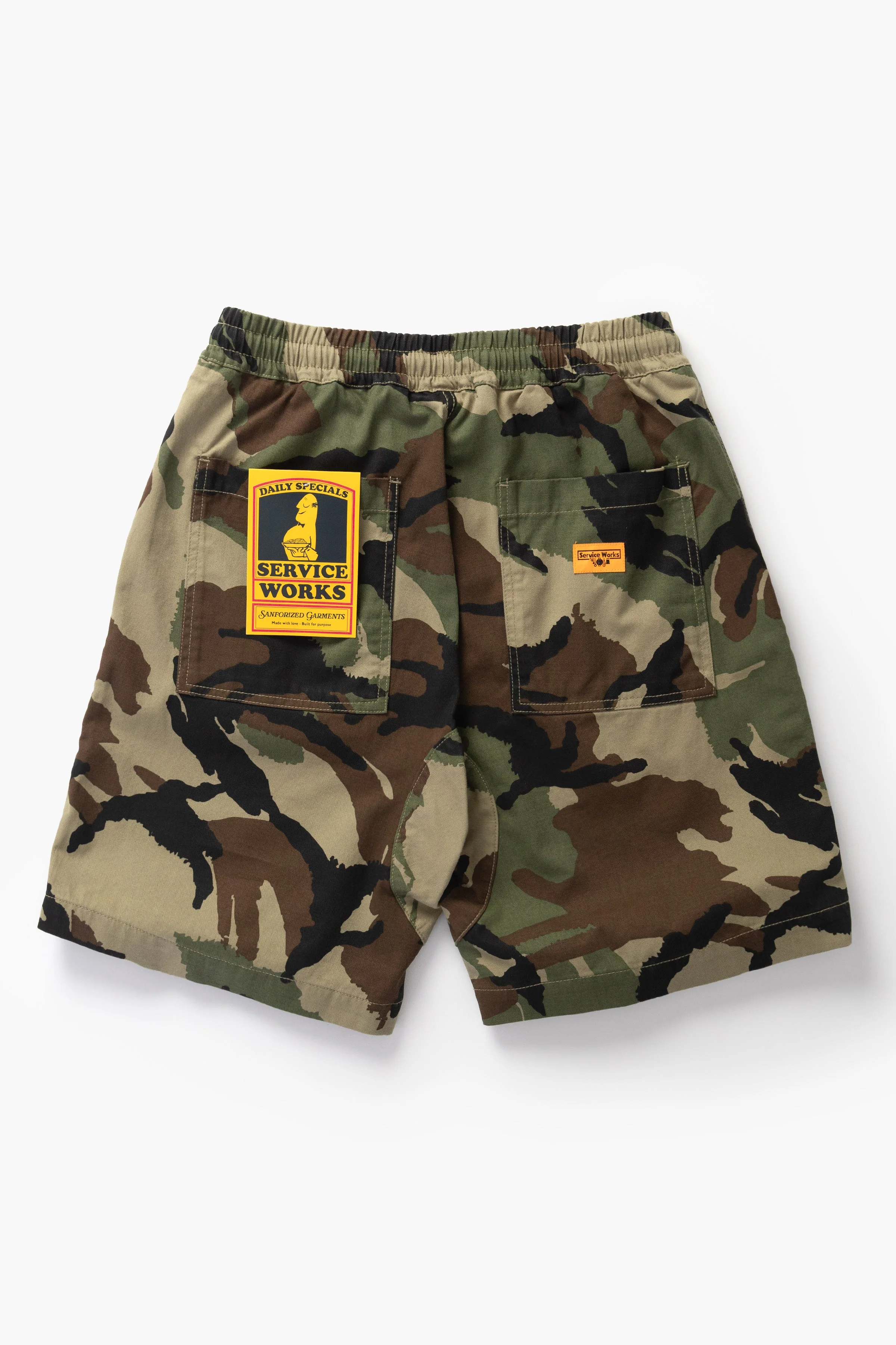 Service Works - Patterned Chef Shorts - Woodland - Image 5