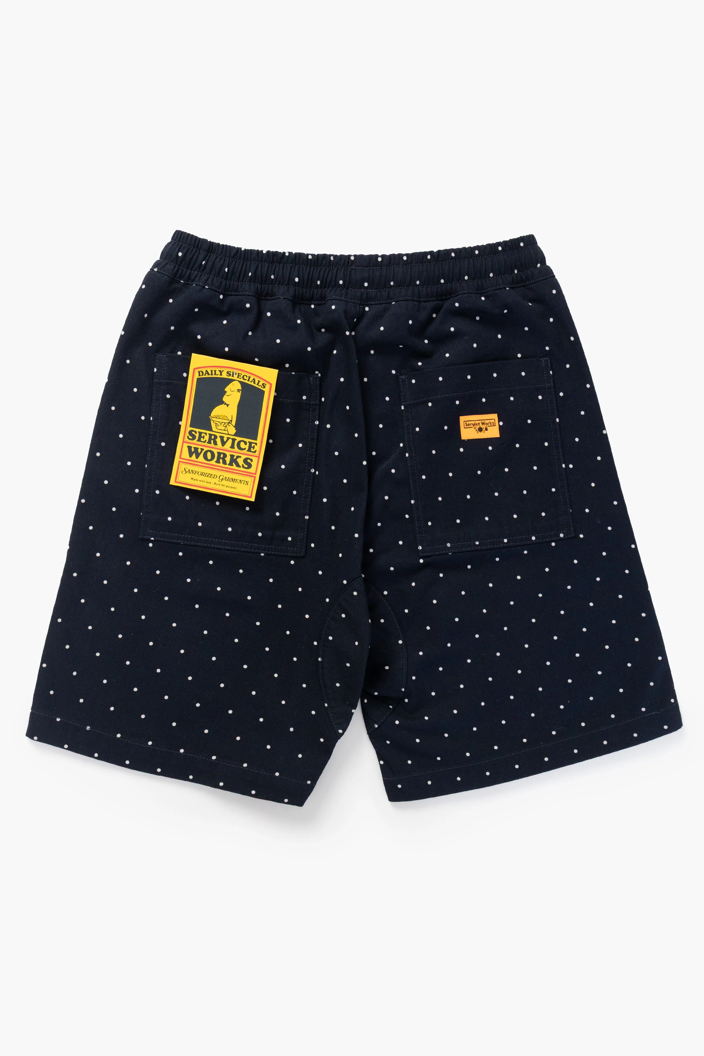 Service Works - Polka Dot Chef Shorts - Navy - Image 4
