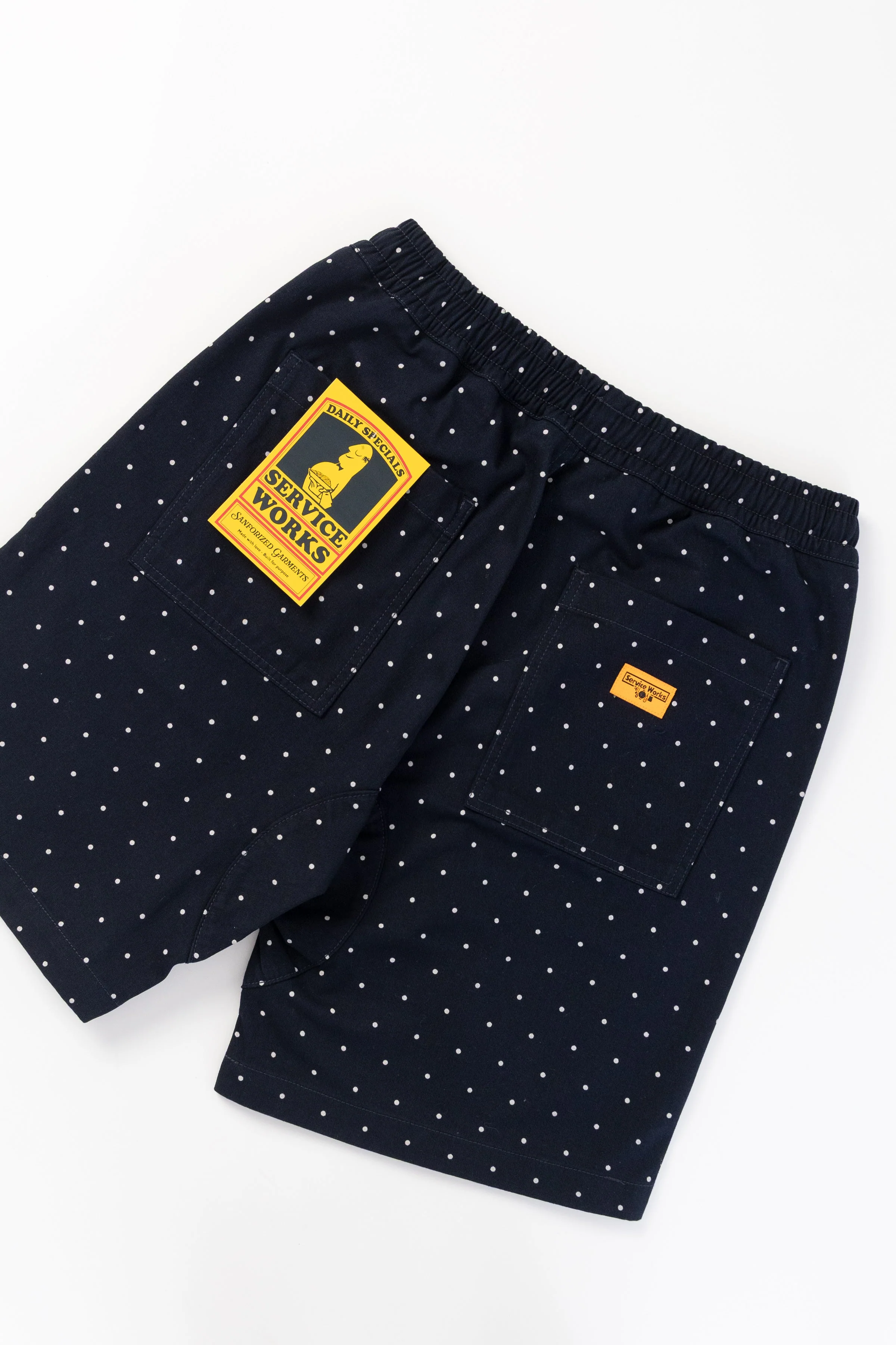 Service Works - Polka Dot Chef Shorts - Navy - Image 5