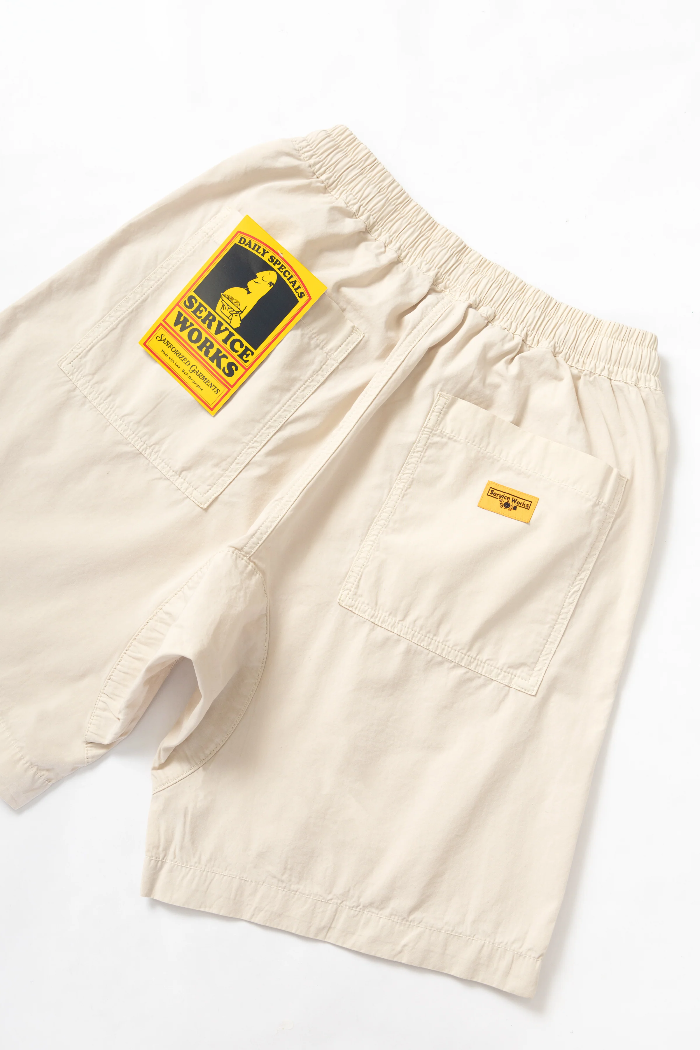 Service Works - Poplin Chef Shorts - White Oak - Image 6
