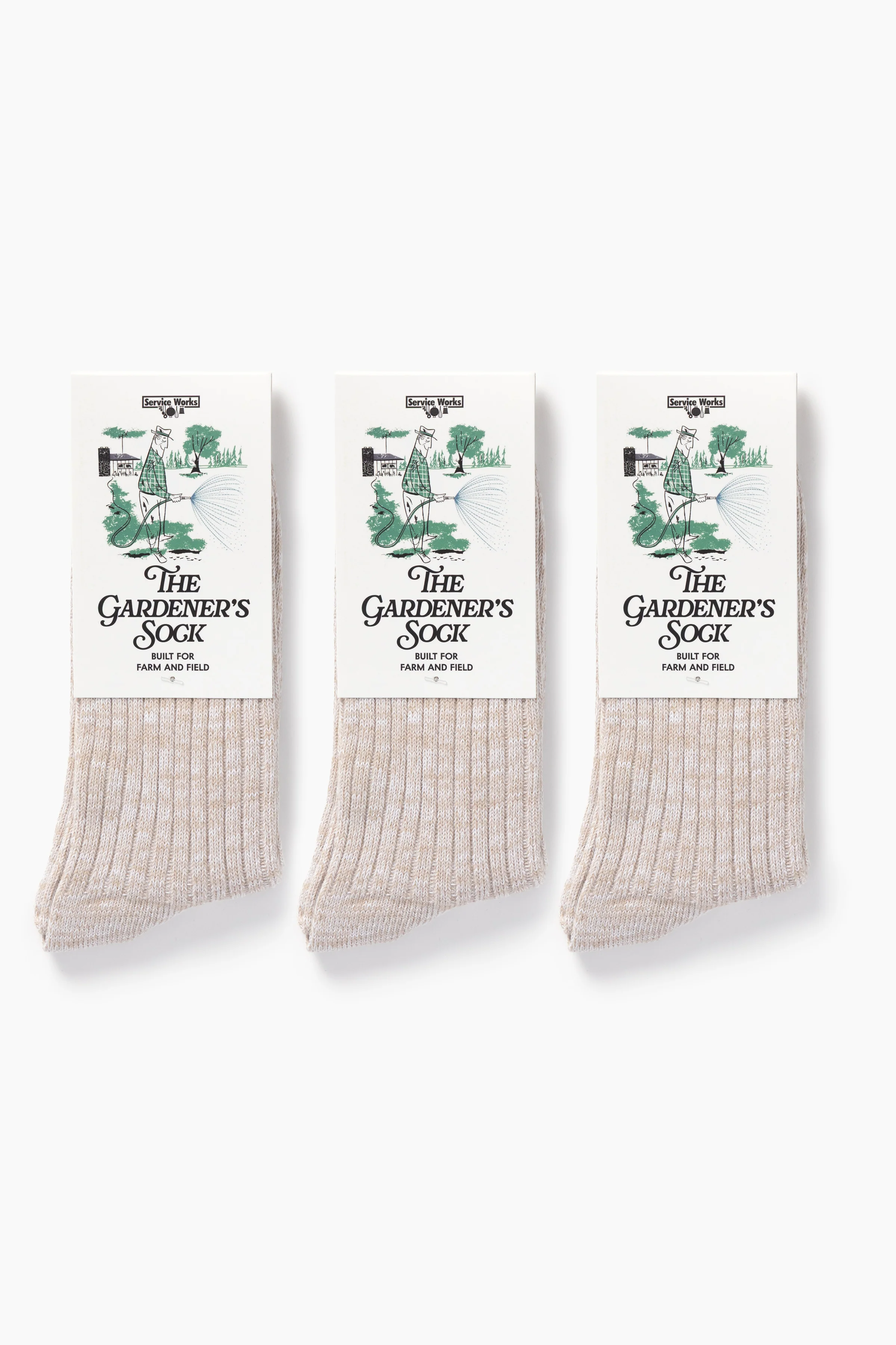 Service Works - The Gardener's Sock - Beige Three Pack