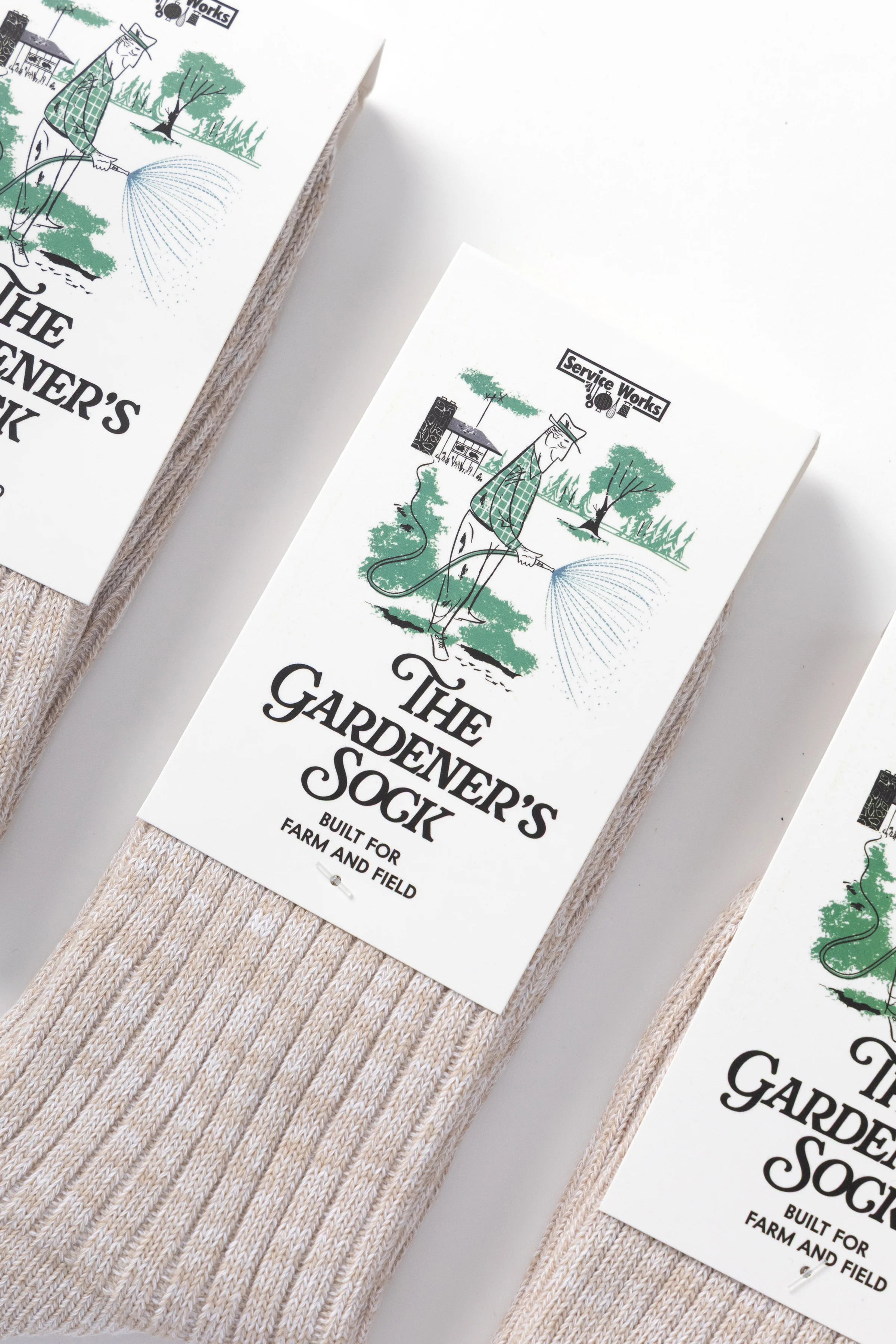 Service Works - The Gardener's Sock - Beige Three Pack - Image 2