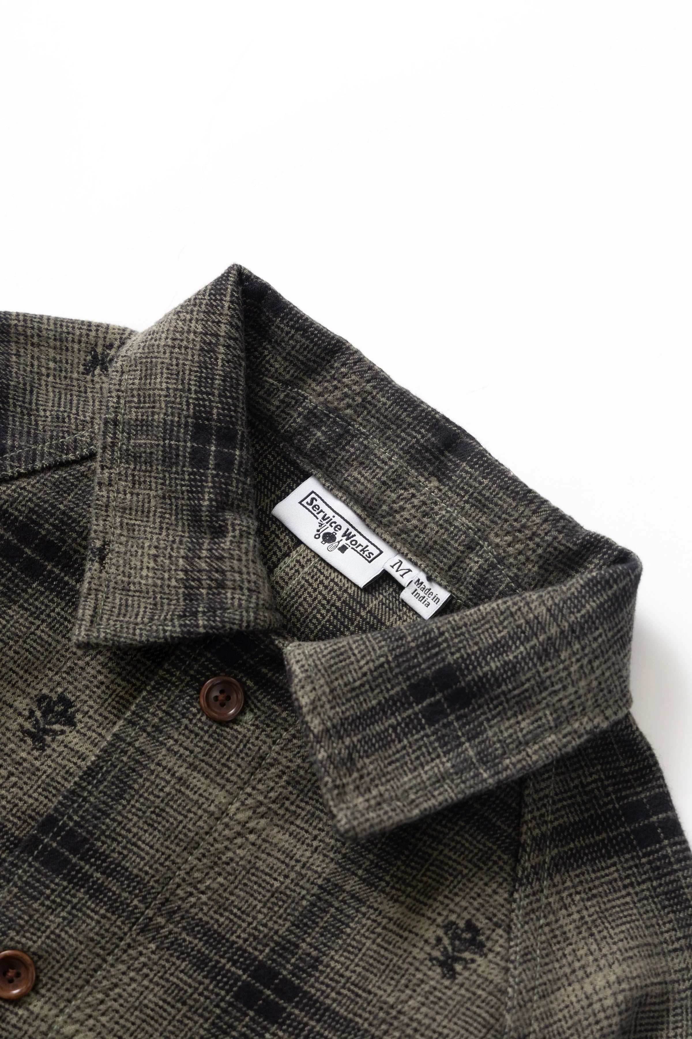 Service Works - Thistle Plaid Front Of House Jacket - Olive - Image 6