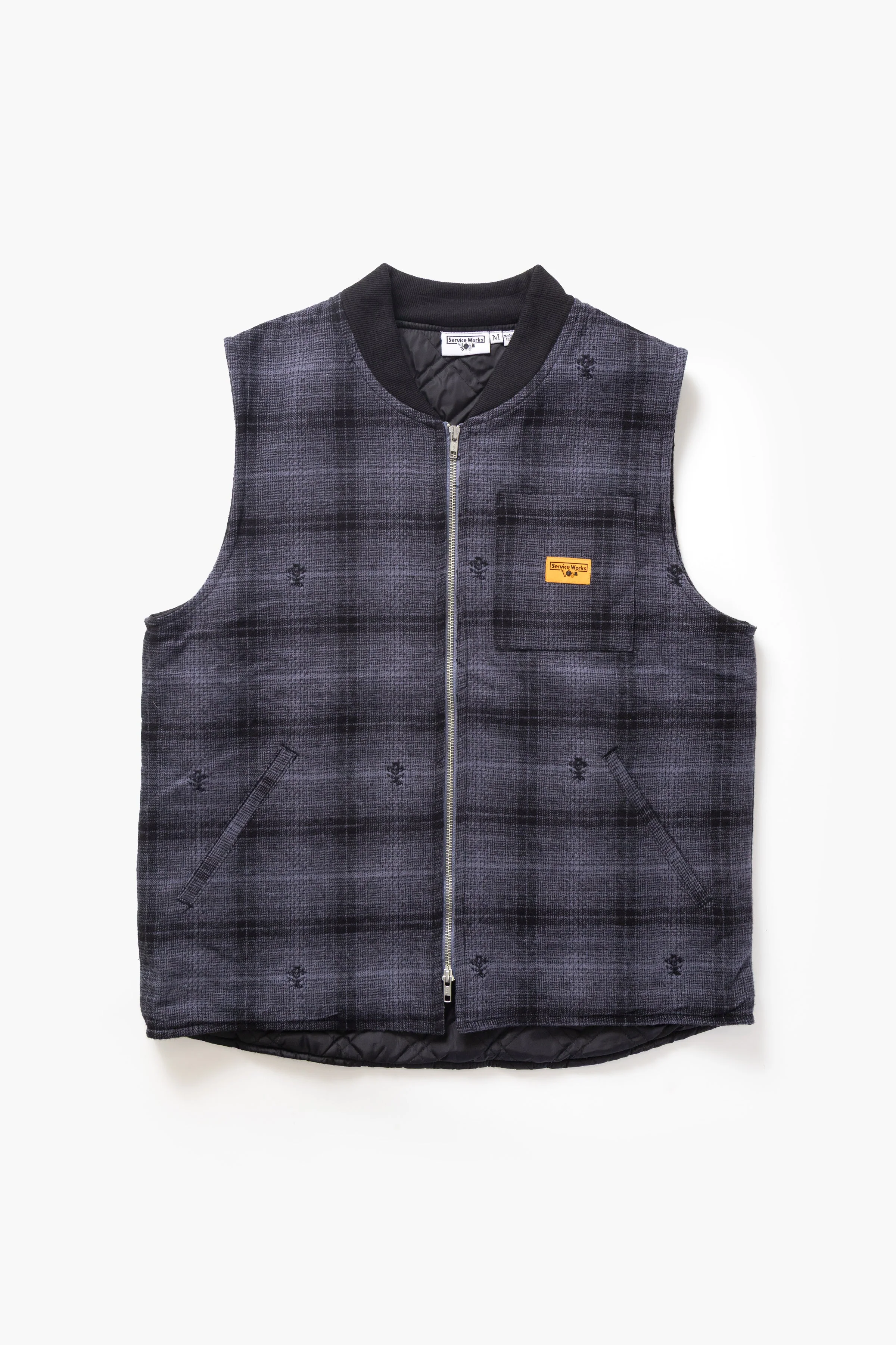 Service Works - Thistle Plaid Padded Work Vest - Black