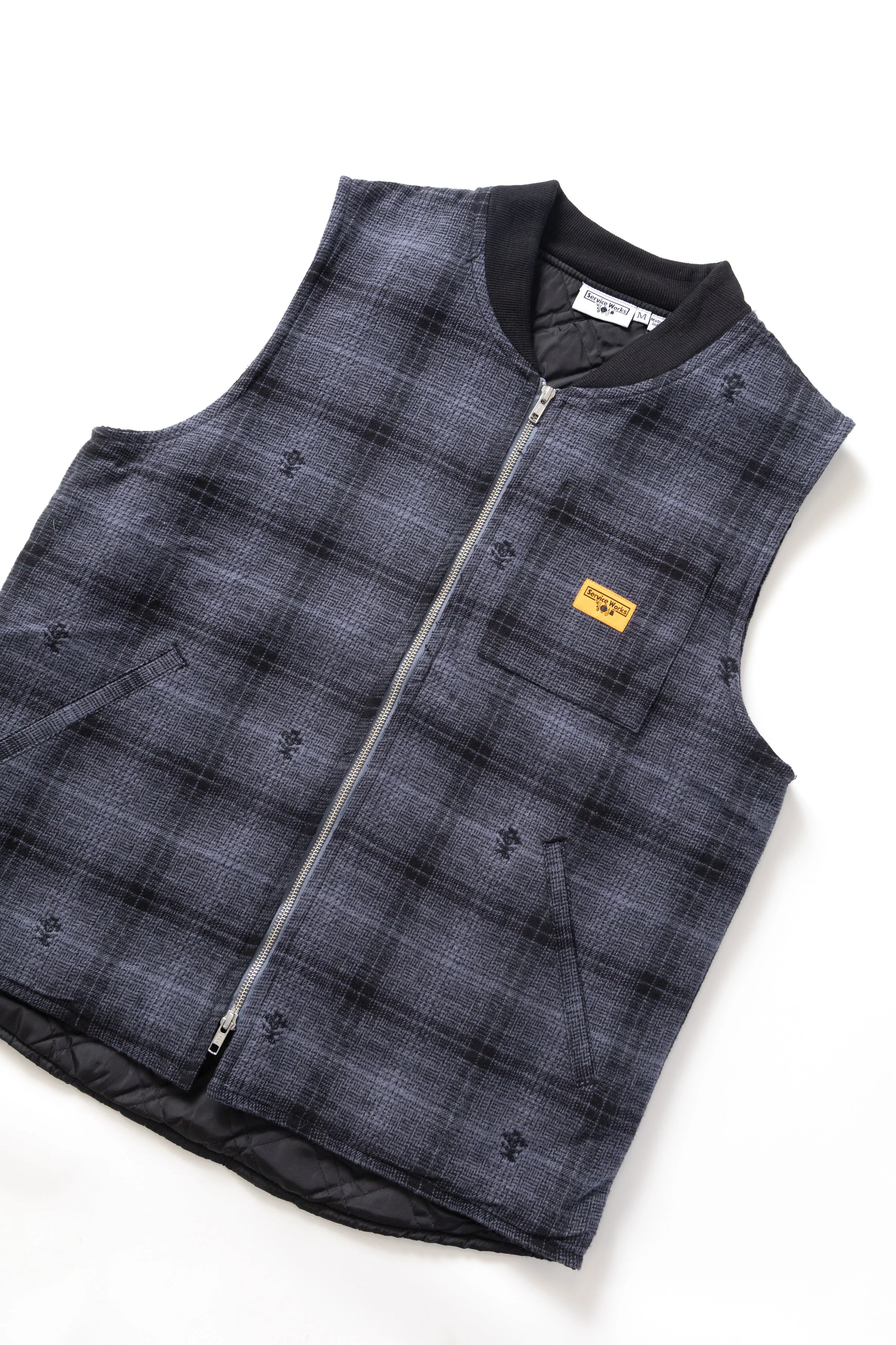 Service Works - Thistle Plaid Padded Work Vest - Black - Image 2